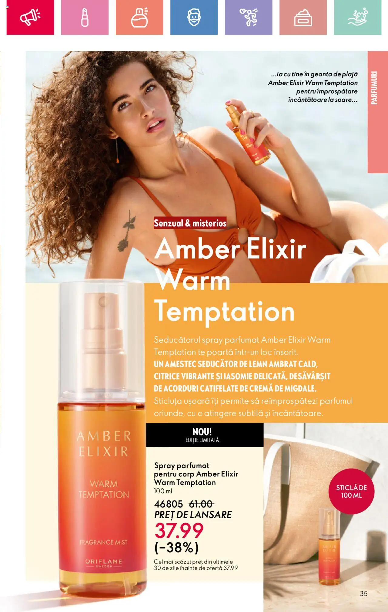 Catalog Oriflame 27 Iulie - 18 August 2025 | Pagina 35 | Produse: Elixir, Geantă, Cremă