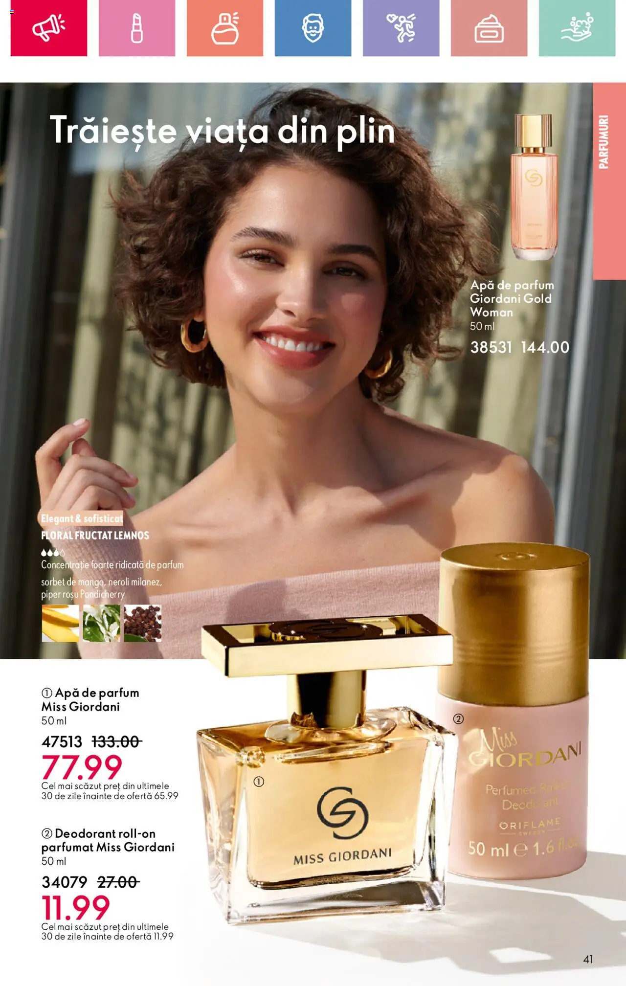 Catalog Oriflame 27 Iulie - 18 August 2025 | Pagina 41 | Produse: Apă de parfum, Repousse cuticule, Deodorant, Apă