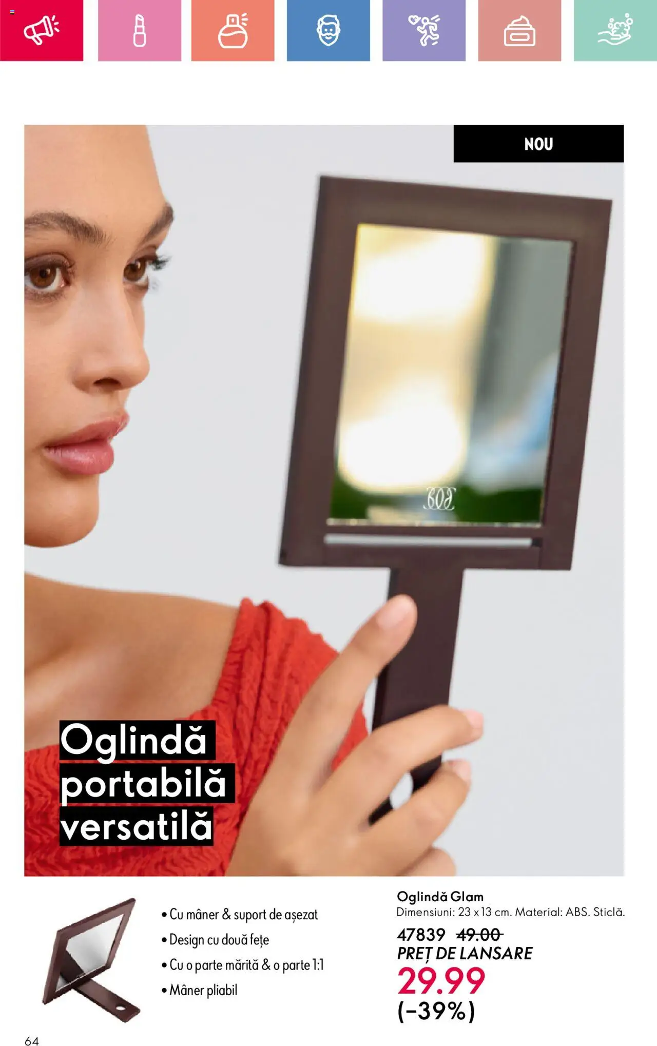 Catalog Oriflame 27 Iulie - 18 August 2025 | Pagina 64 | Produse: Mâner, Oglindă