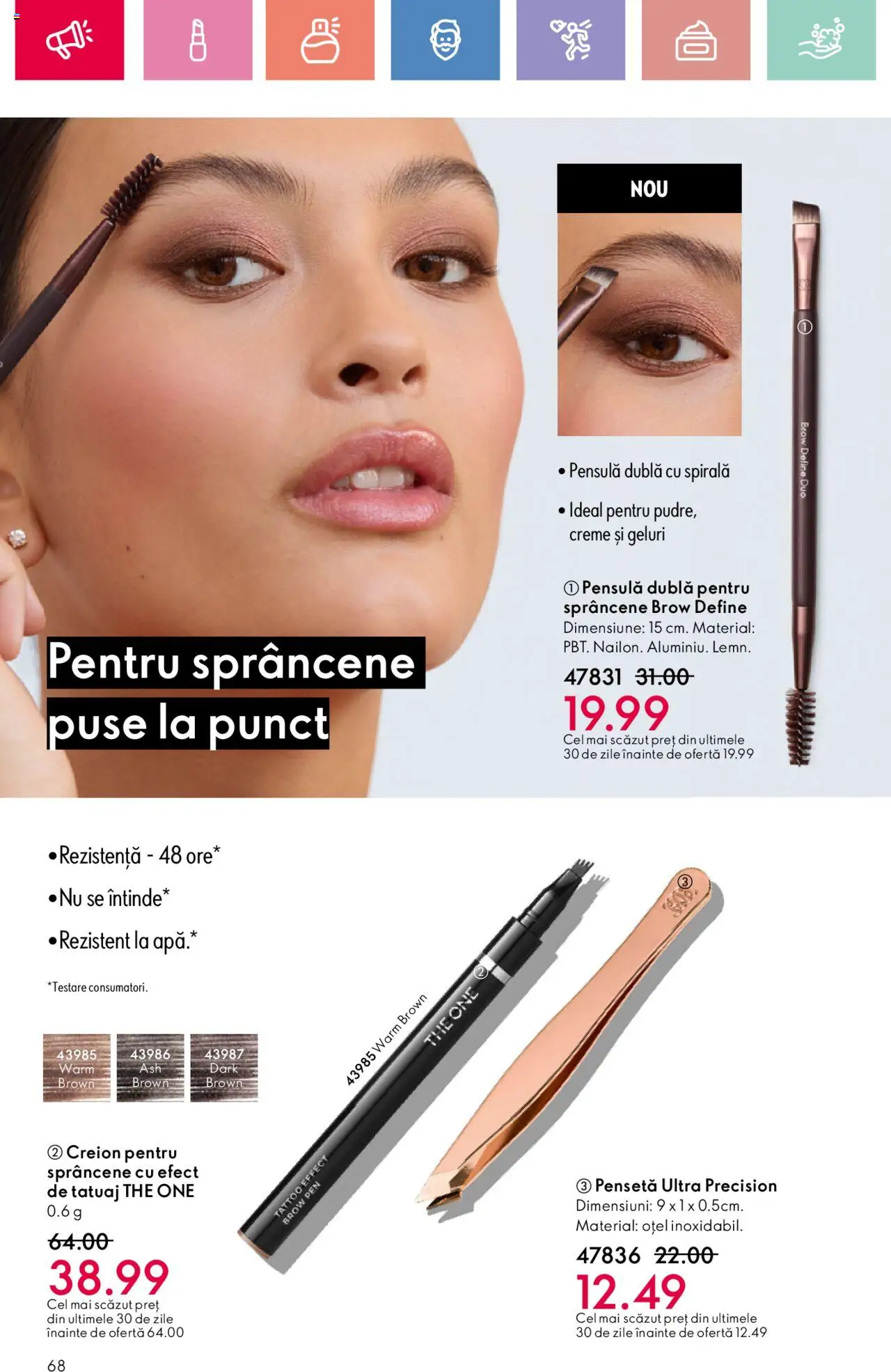 Catalog Oriflame 27 Iulie - 18 August 2025 | Pagina 68 | Produse: Pensetă, Apă