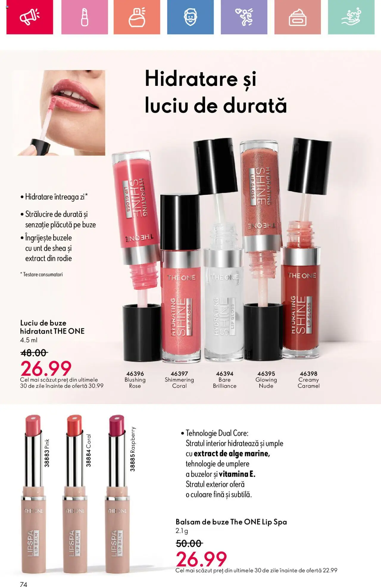 Catalog Oriflame 27 Iulie - 18 August 2025 | Pagina 74 | Produse: Luciu de buze, Balsam, Unt