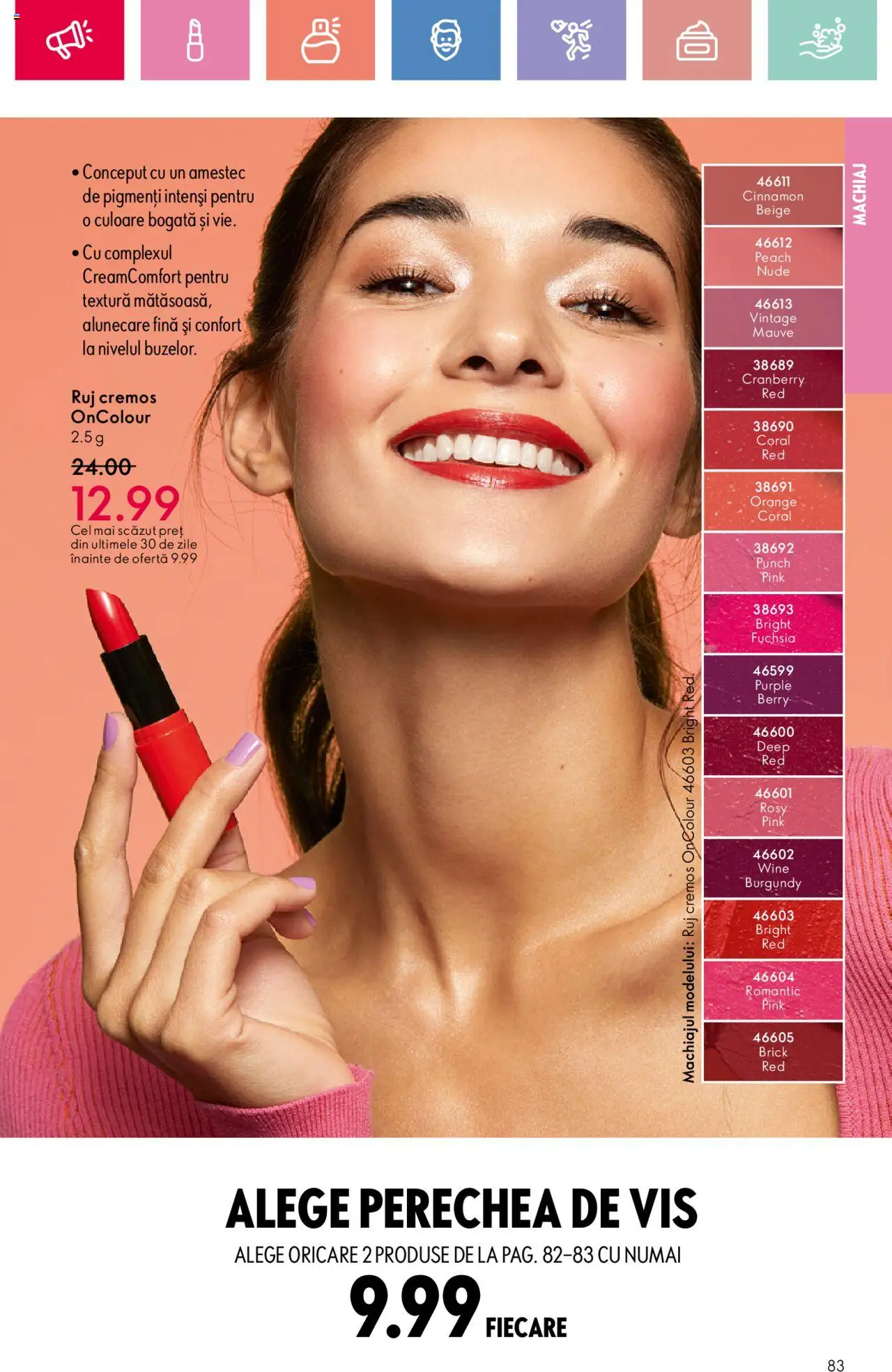 Catalog Oriflame 27 Iulie - 18 August 2025 | Pagina 83 | Produse: Machiaj, Ruj