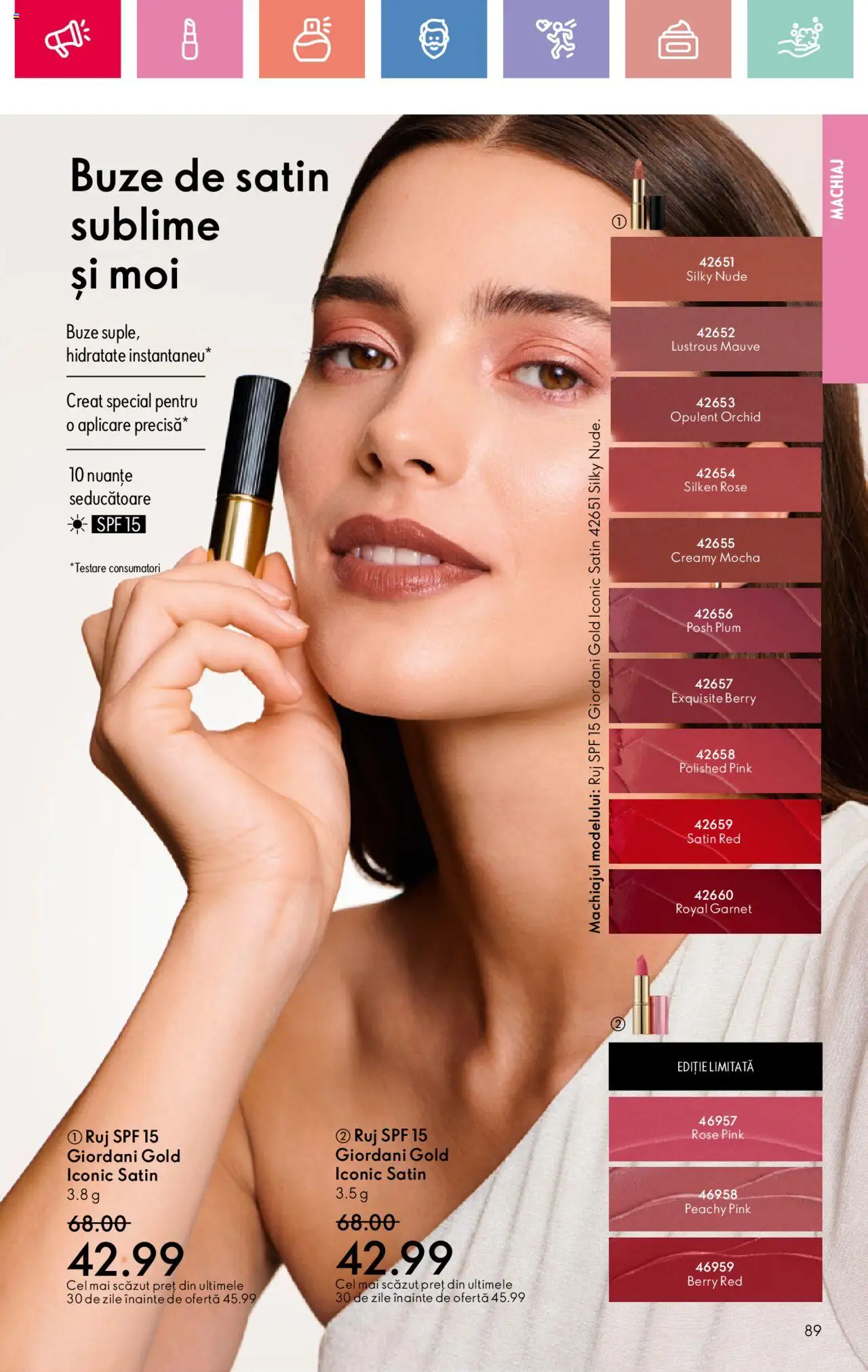 Catalog Oriflame 27 Iulie - 18 August 2025 | Pagina 89 | Produse: Machiaj, Ruj