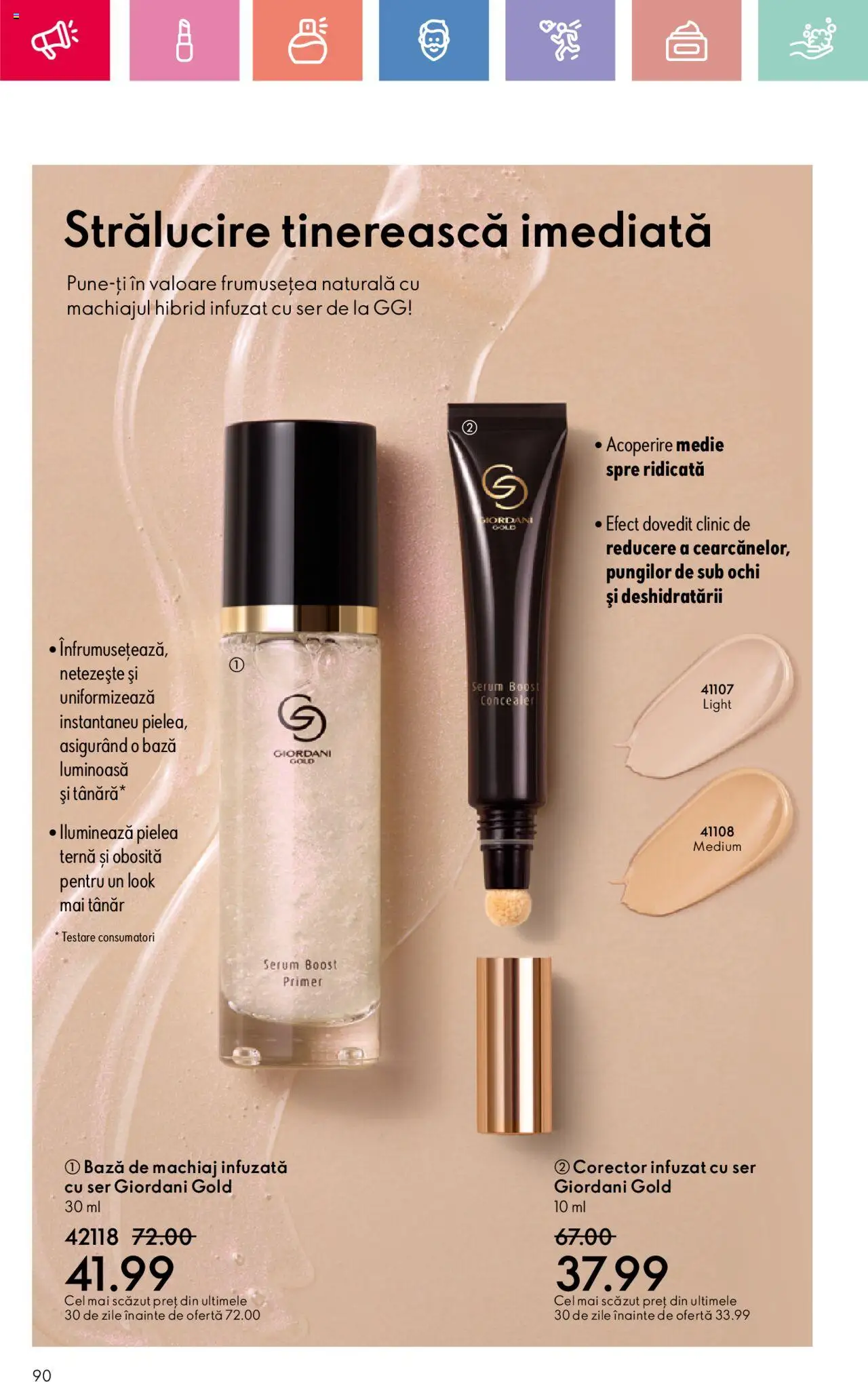 Catalog Oriflame 27 Iulie - 18 August 2025 | Pagina 90 | Produse: Serum, Bază de machiaj, Machiaj