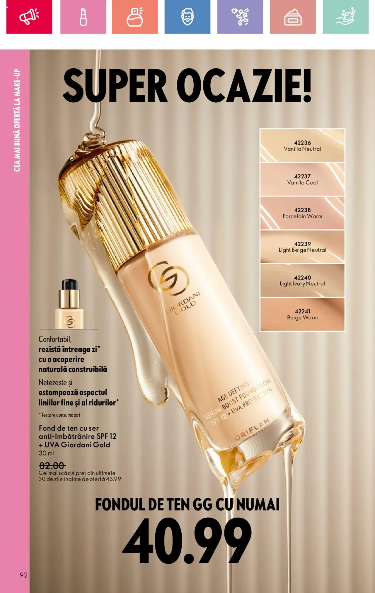 Catalog Oriflame 27 Iulie - 18 August 2025 | Pagina 92 | Produse: Fond de ten, Serum