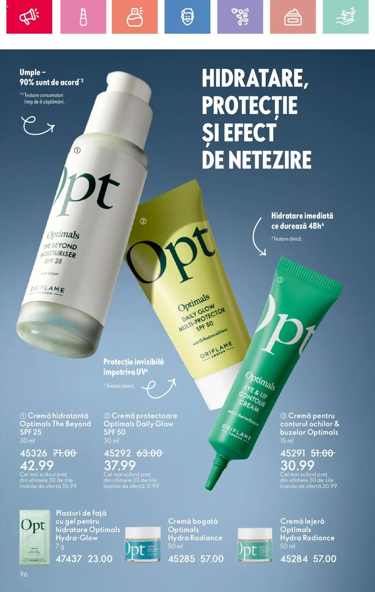 Catalog Oriflame 27 Iulie - 18 August 2025 | Pagina 96 | Produse: Plasturi, Arapsaçı, Cremă