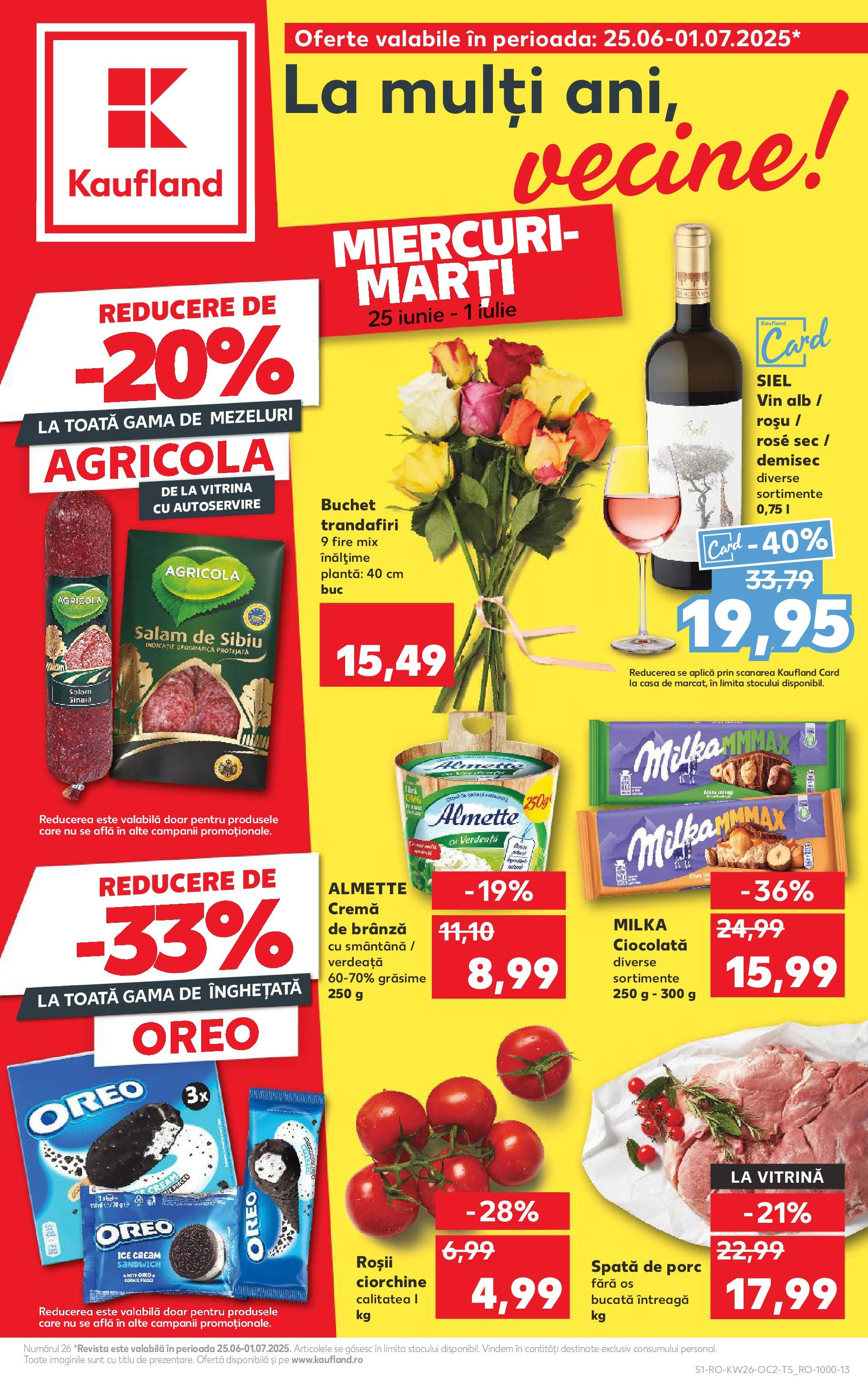 Catalog Kaufland 25 - 30 Iunie 2025 | Pagina 1 | Produse: Brânză, Ciocolată, Vin, Smântână