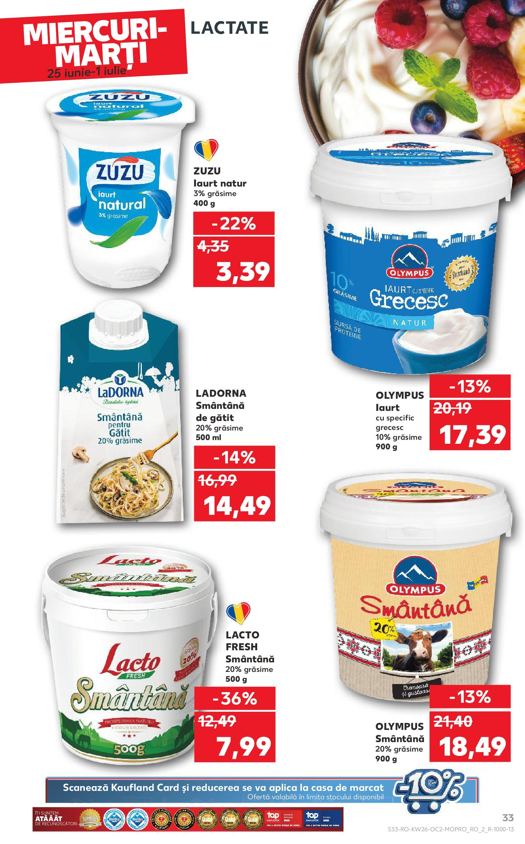 Catalog Kaufland 25 - 30 Iunie 2025 | Pagina 33 | Produse: Masaüstü kılıfı, Iaurt, Smântână
