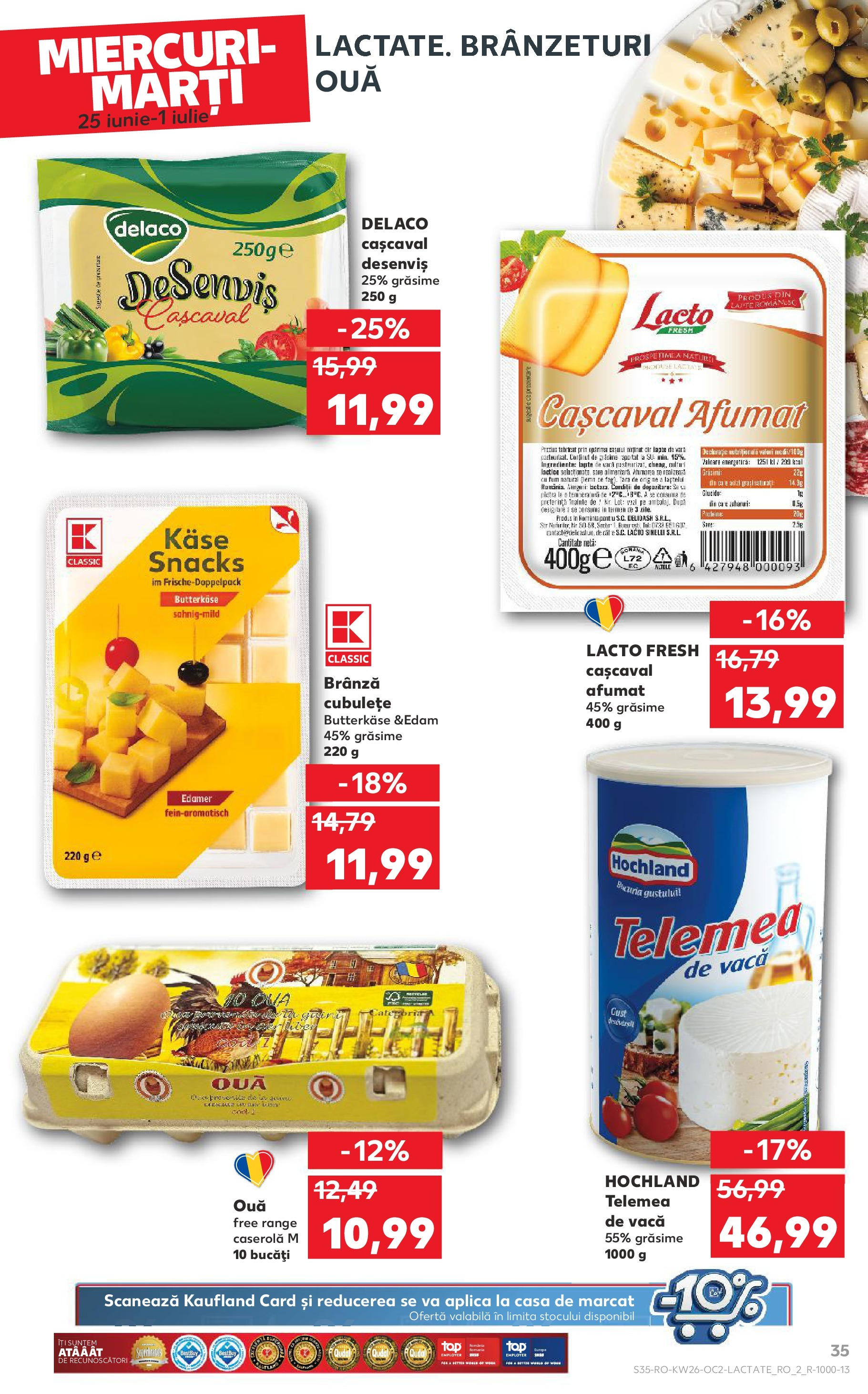 Catalog Kaufland 25 - 30 Iunie 2025 | Pagina 35 | Produse: Light Kedi Konservesi, Cașcaval, Brânză, Sare