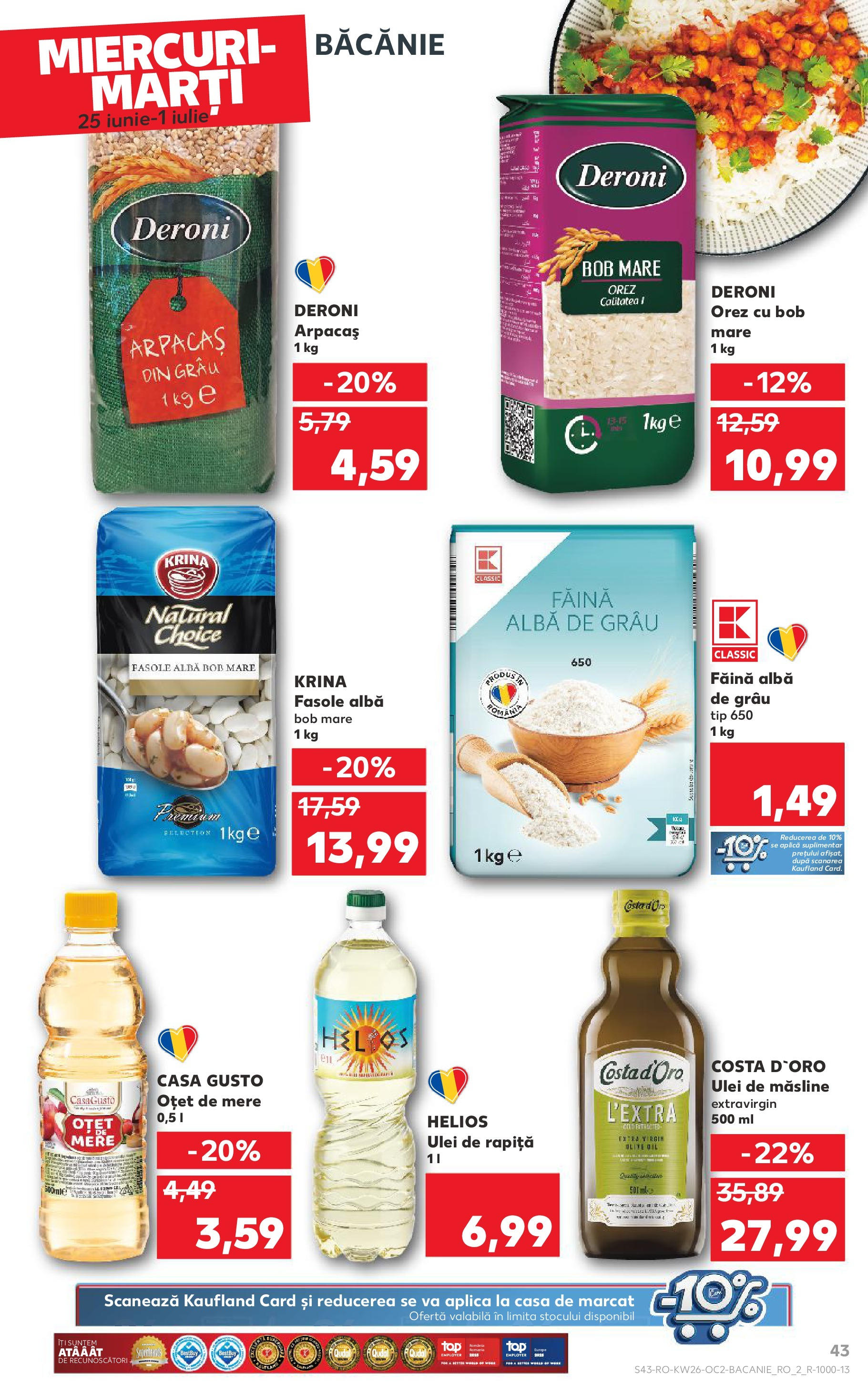 Catalog Kaufland 25 - 30 Iunie 2025 | Pagina 43 | Produse: Oțet, Făină, Mere, Fasole albă