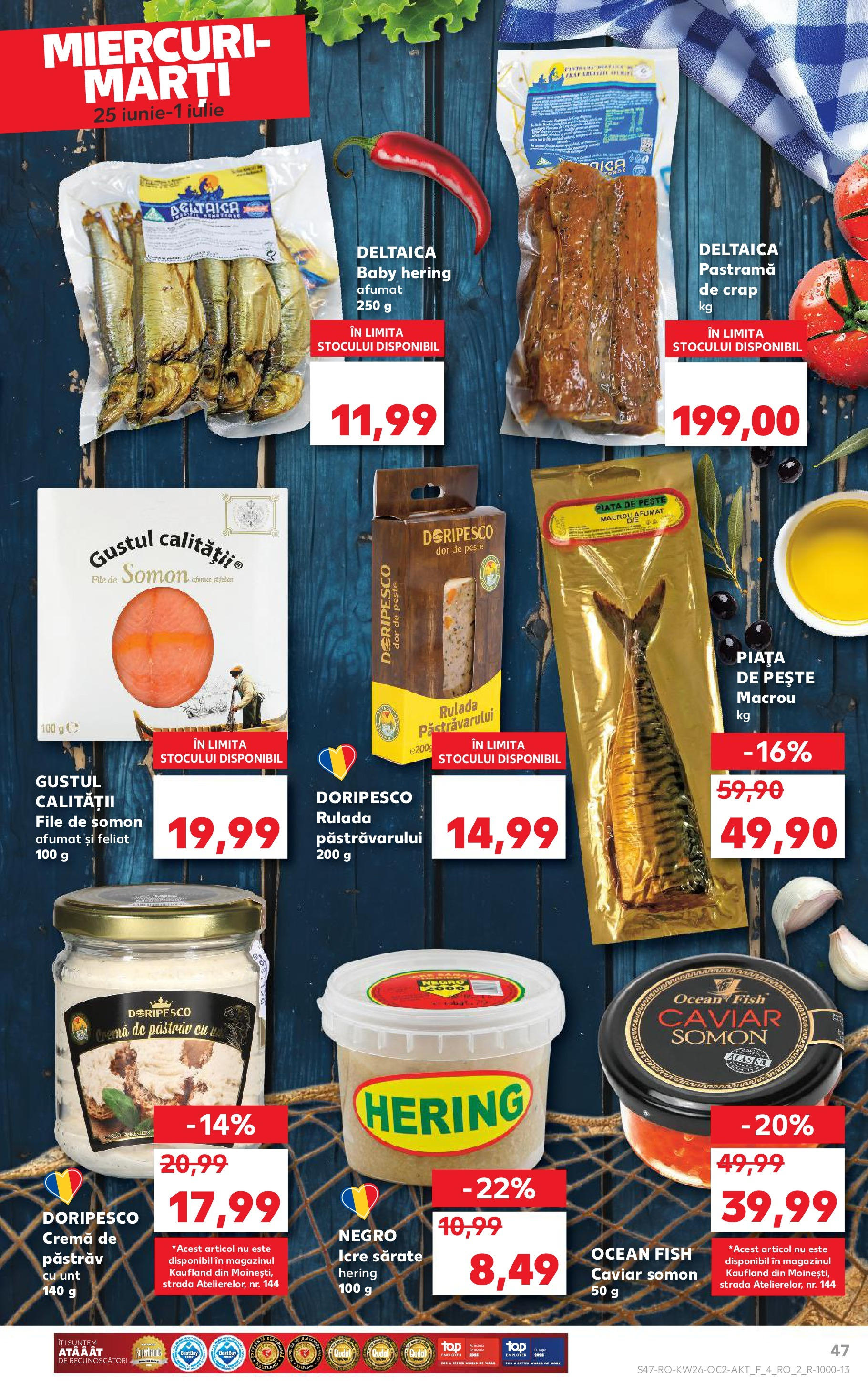 Catalog Kaufland 25 - 30 Iunie 2025 | Pagina 47 | Produse: Unt, Cremă, Pește