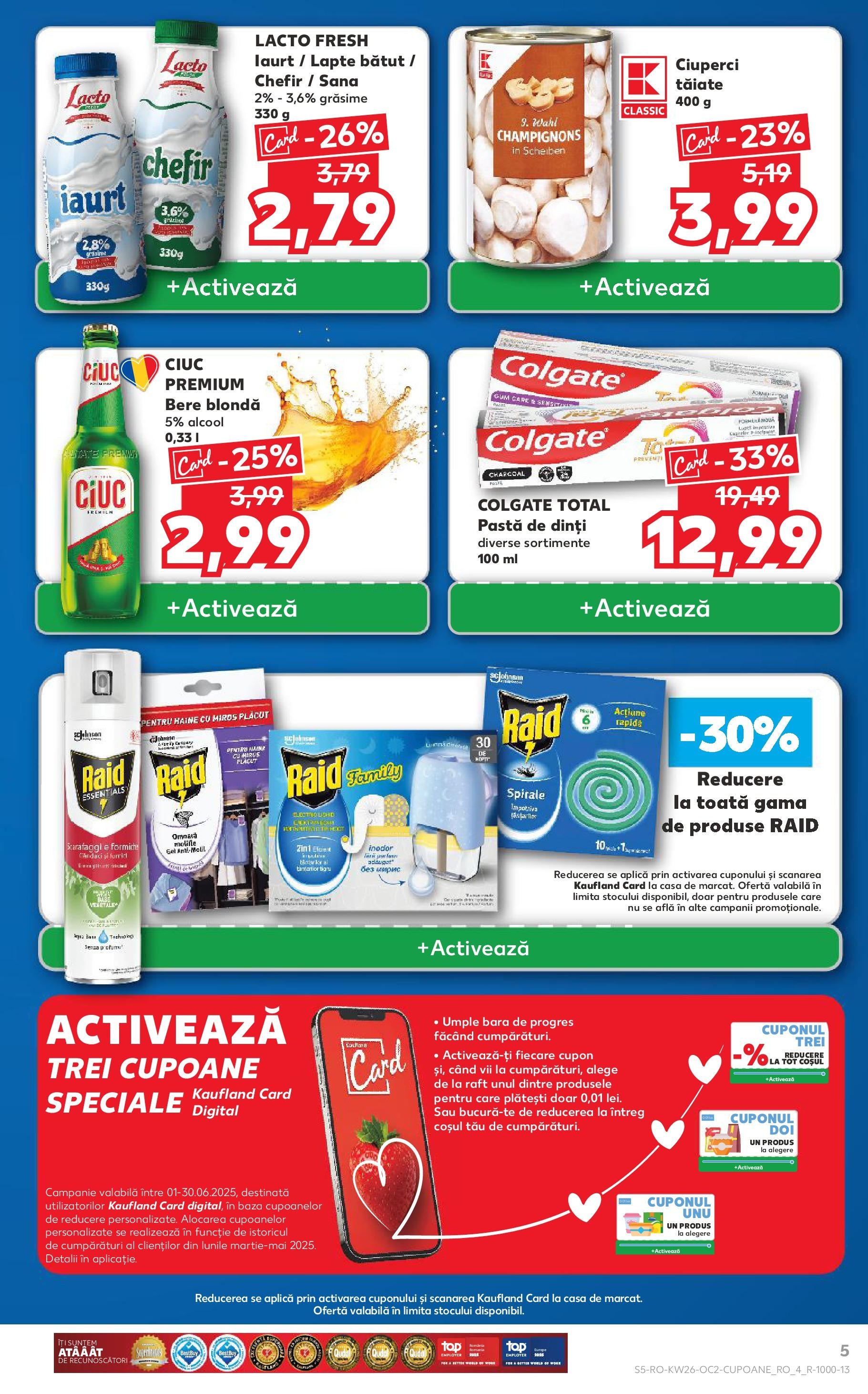 Catalog Kaufland 25 - 30 Iunie 2025 | Pagina 5 | Produse: Raft, Iaurt, Bere, Haine