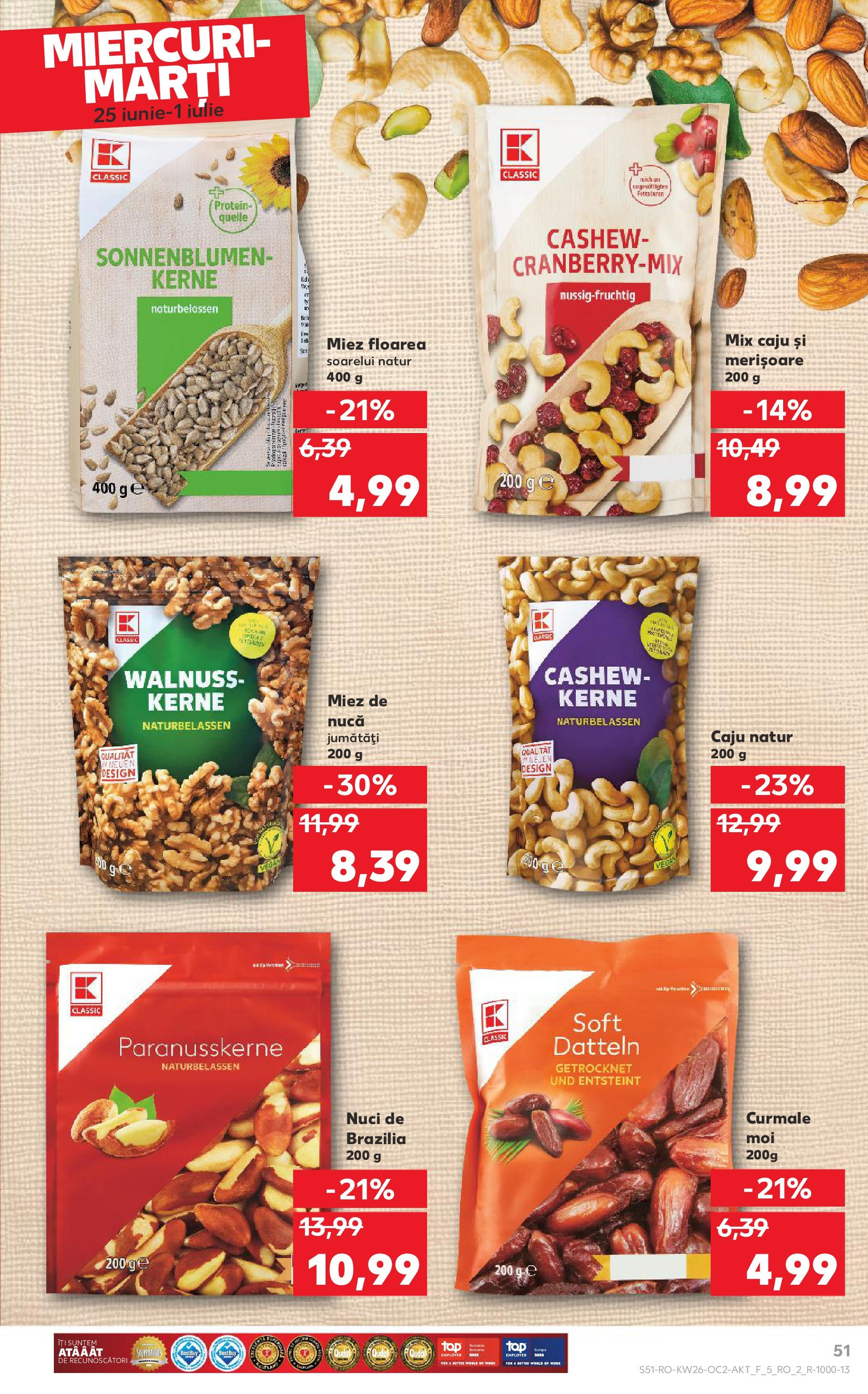 Catalog Kaufland 25 - 30 Iunie 2025 | Pagina 51 | Produse: Caju, Nuci, Çocuk sutyeni