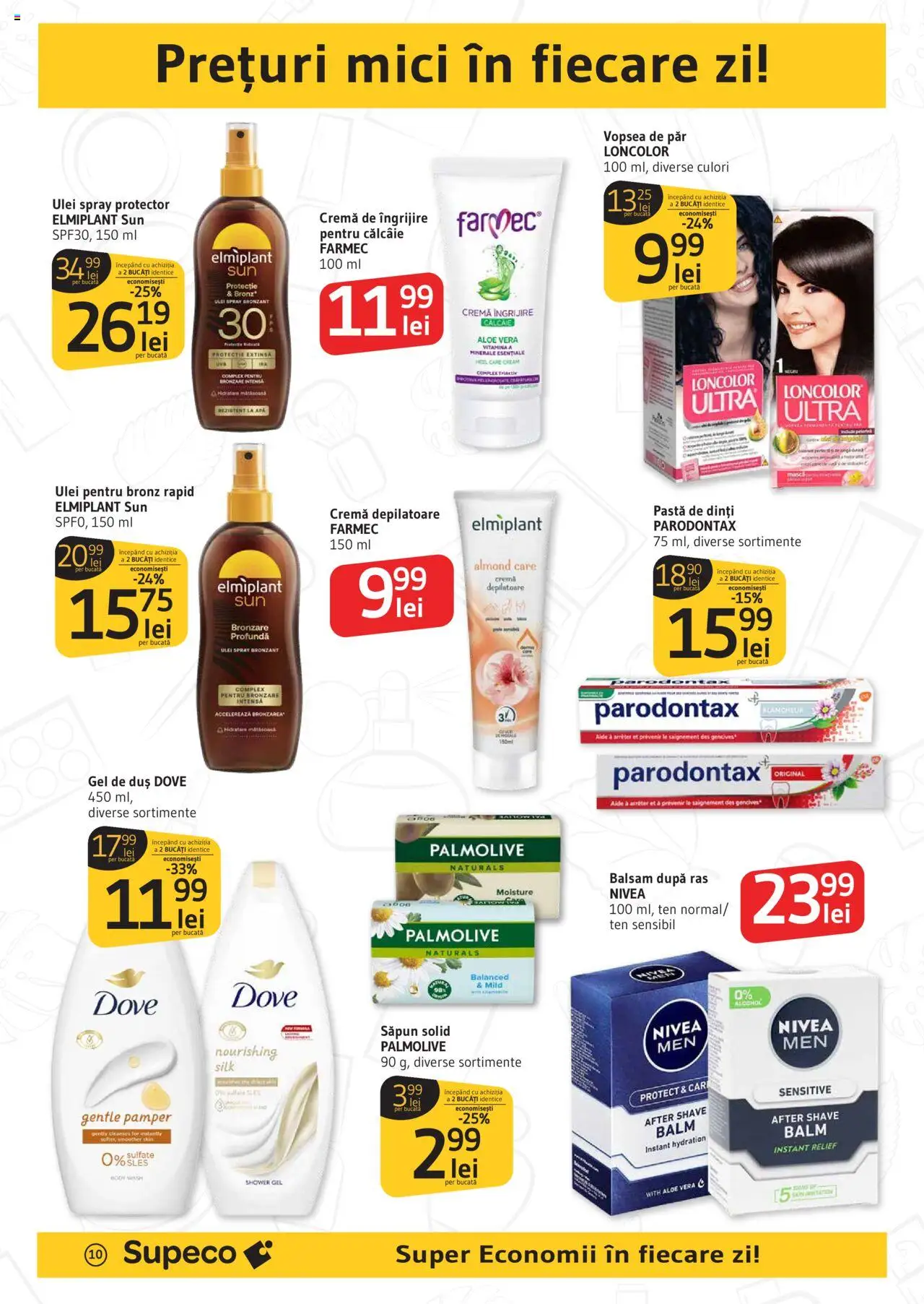 Catalog Supeco 26 Iunie - 8 Iulie 2025 | Pagina 10 | Produse: Balsam, Cremă, Gel de duș, Ulei pentru bronz