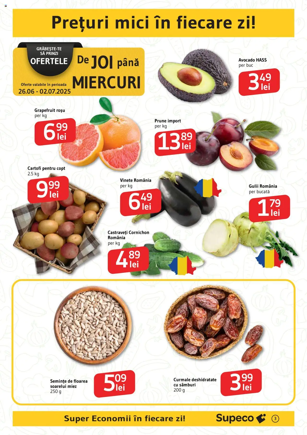 Catalog Supeco 26 Iunie - 8 Iulie 2025 | Pagina 3 | Produse: Mici, Prune, Avocado, Cartofi