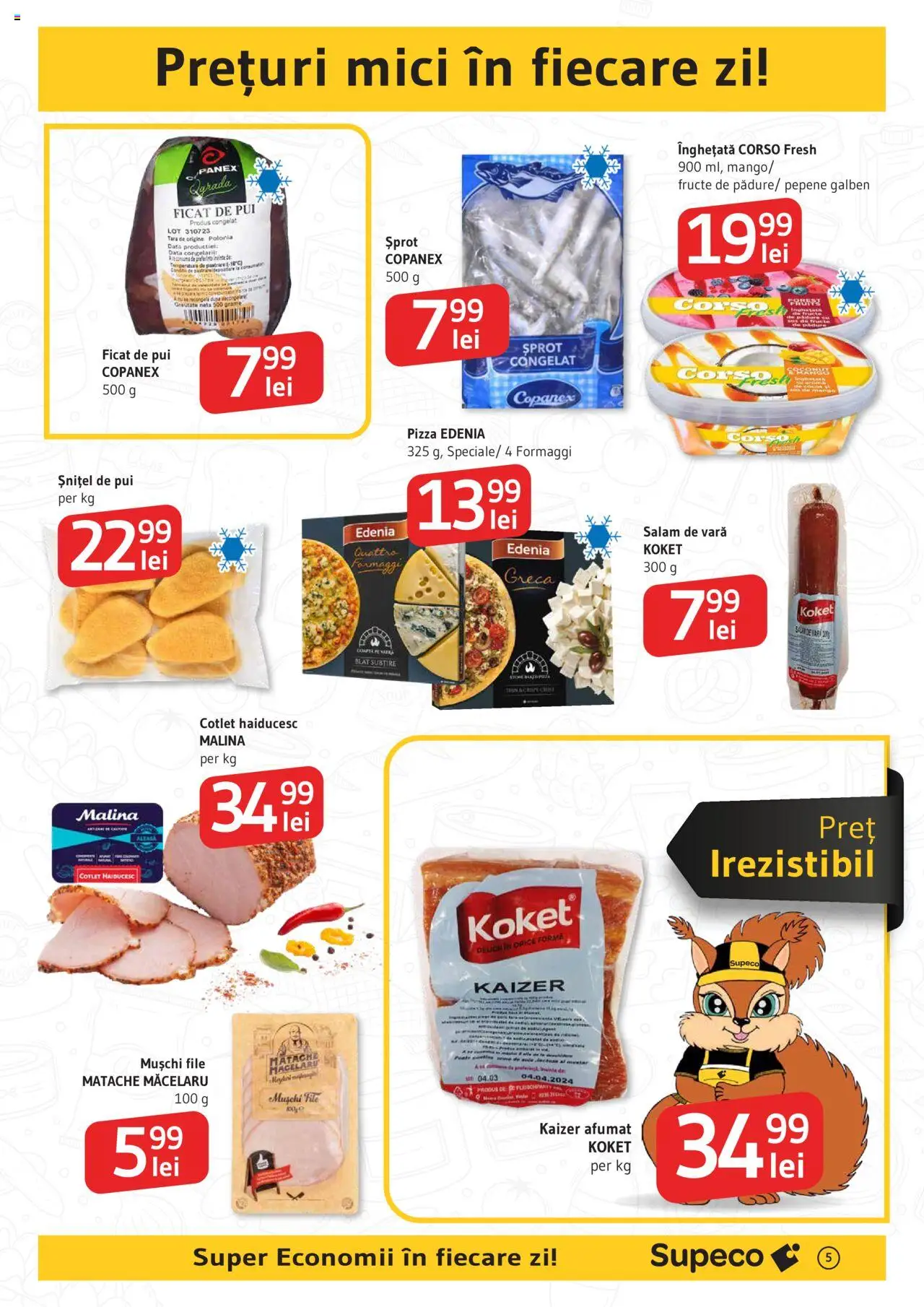 Catalog Supeco 26 Iunie - 8 Iulie 2025 | Pagina 5 | Produse: Pepene Galben, Lait de coco, Salam, Înghețată