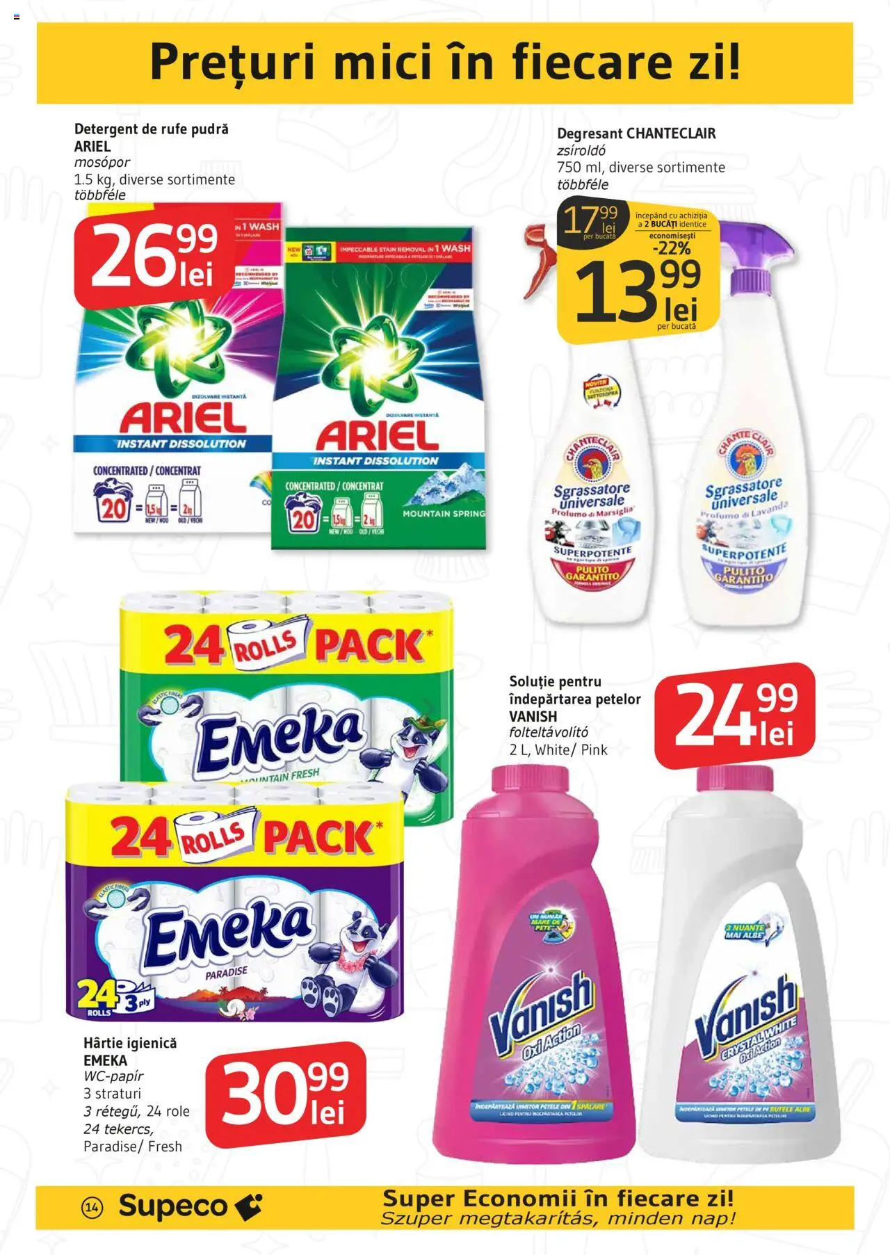 Catalog Supeco 26 Iunie - 8 Iulie 2025 | Pagina 14 | Produse: Mici, Pudră, Detergent, Çelik Mama ve Su Kabı