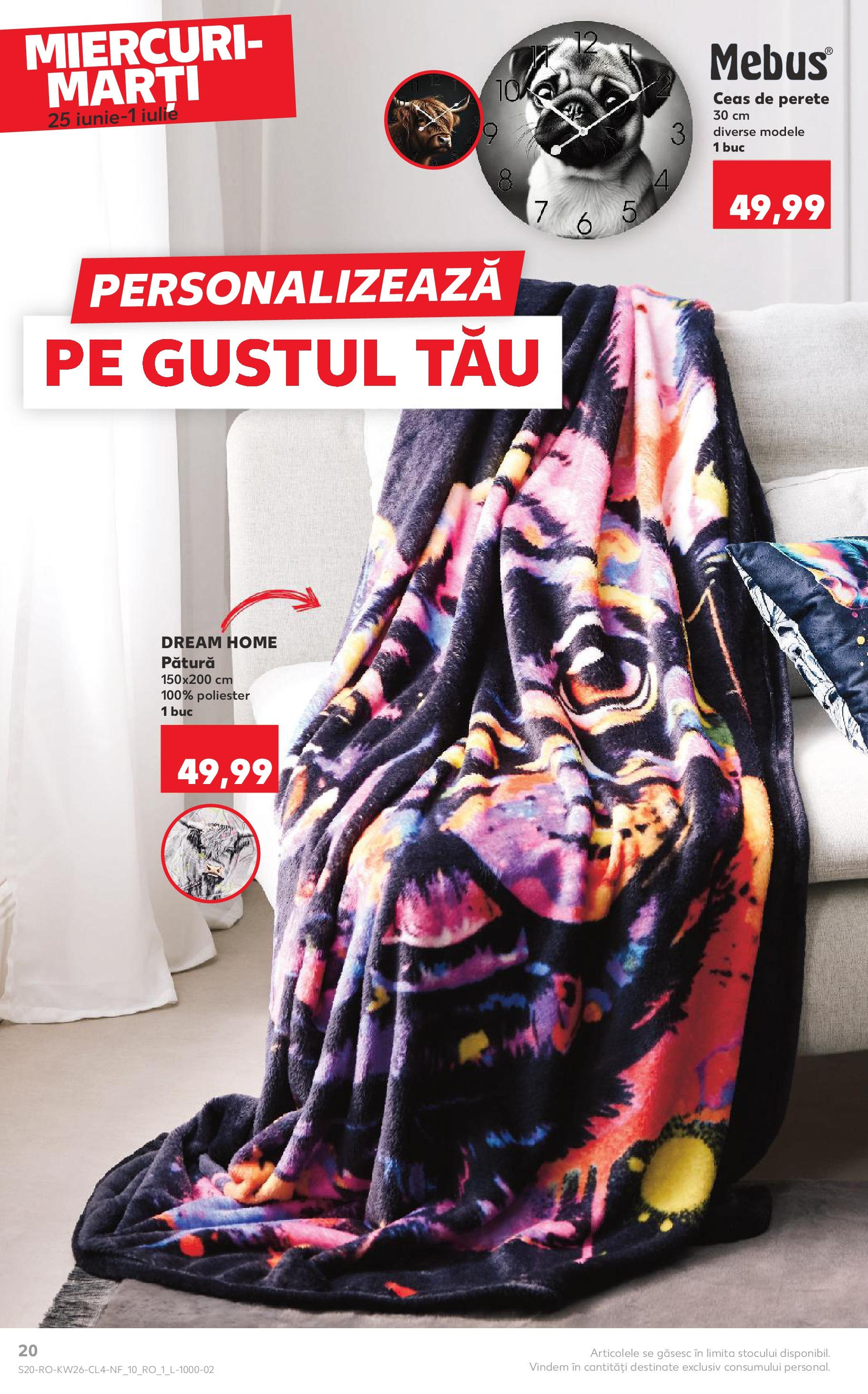 Catalog Kaufland 25 - 30 Iunie 2025 | Pagina 20 | Produse: Ceas, Pătură