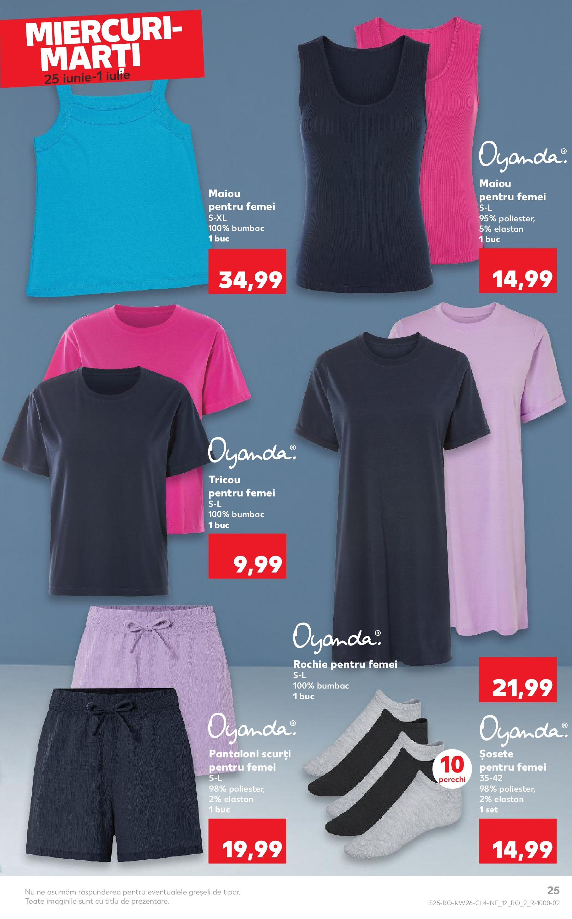 Catalog Kaufland 25 - 30 Iunie 2025 | Pagina 25 | Produse: Rochie, Tricou, Pantaloni, Șosete