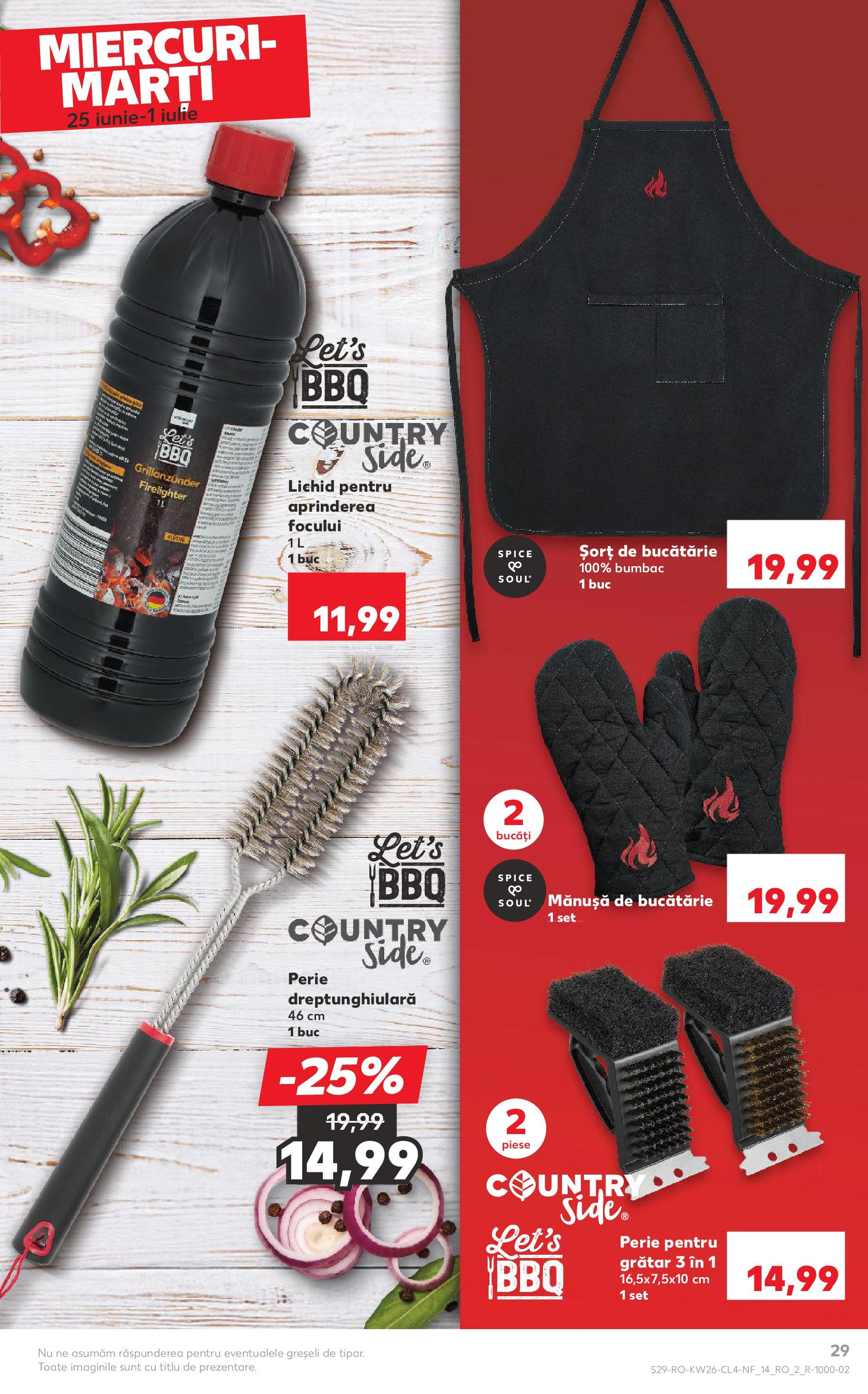Catalog Kaufland 25 - 30 Iunie 2025 | Pagina 29 | Produse: Șort, Grătar, Bucătărie, Perie