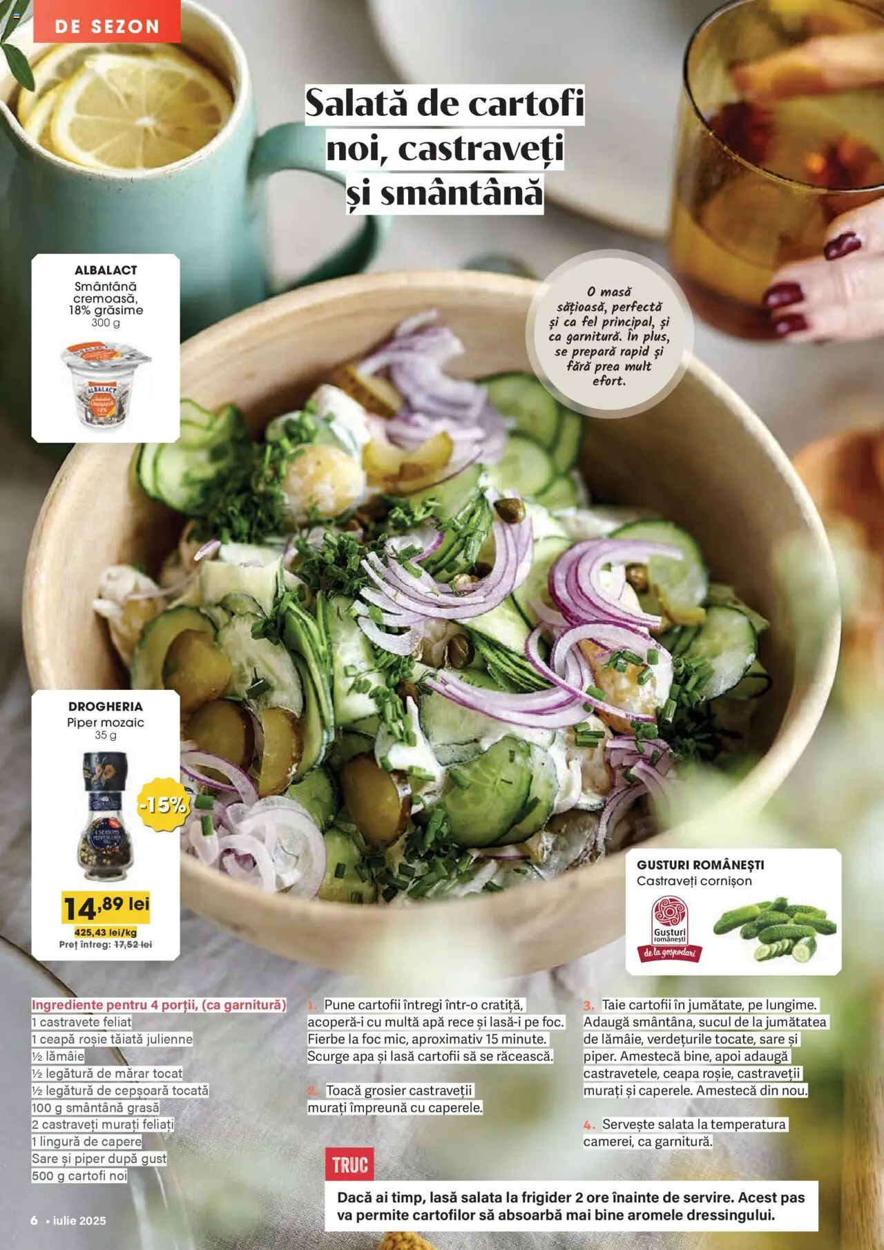 Catalog Mega Image 26 Iunie - 21 Iulie 2025 | Pagina 6 | Produse: Smântână, Castraveți, Ceapă, Piper