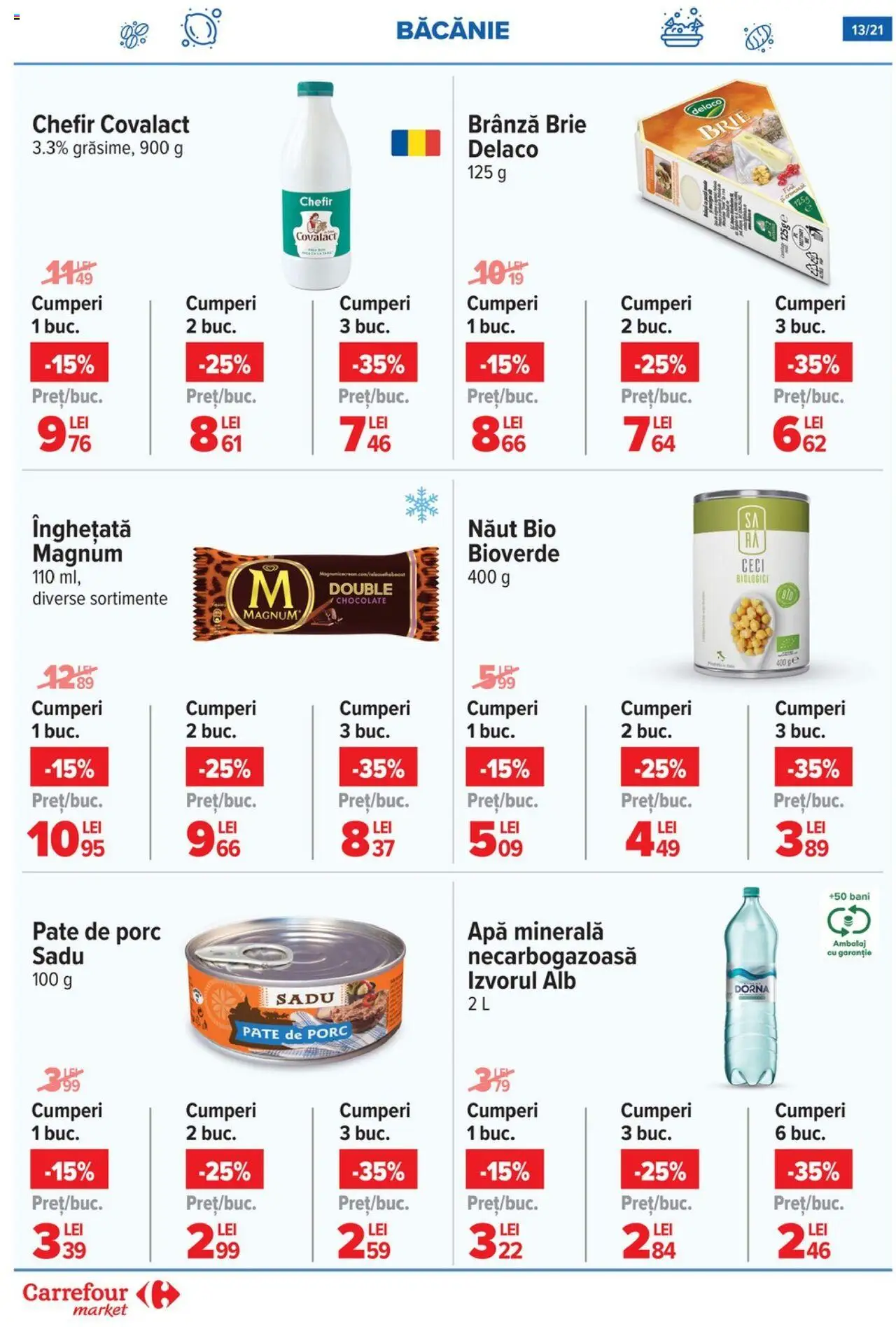 Catalog Carrefour 25 - 30 Iunie 2025 | Pagina 13 | Produse: Light Kedi Konservesi, Brânză, Înghețată, Apă