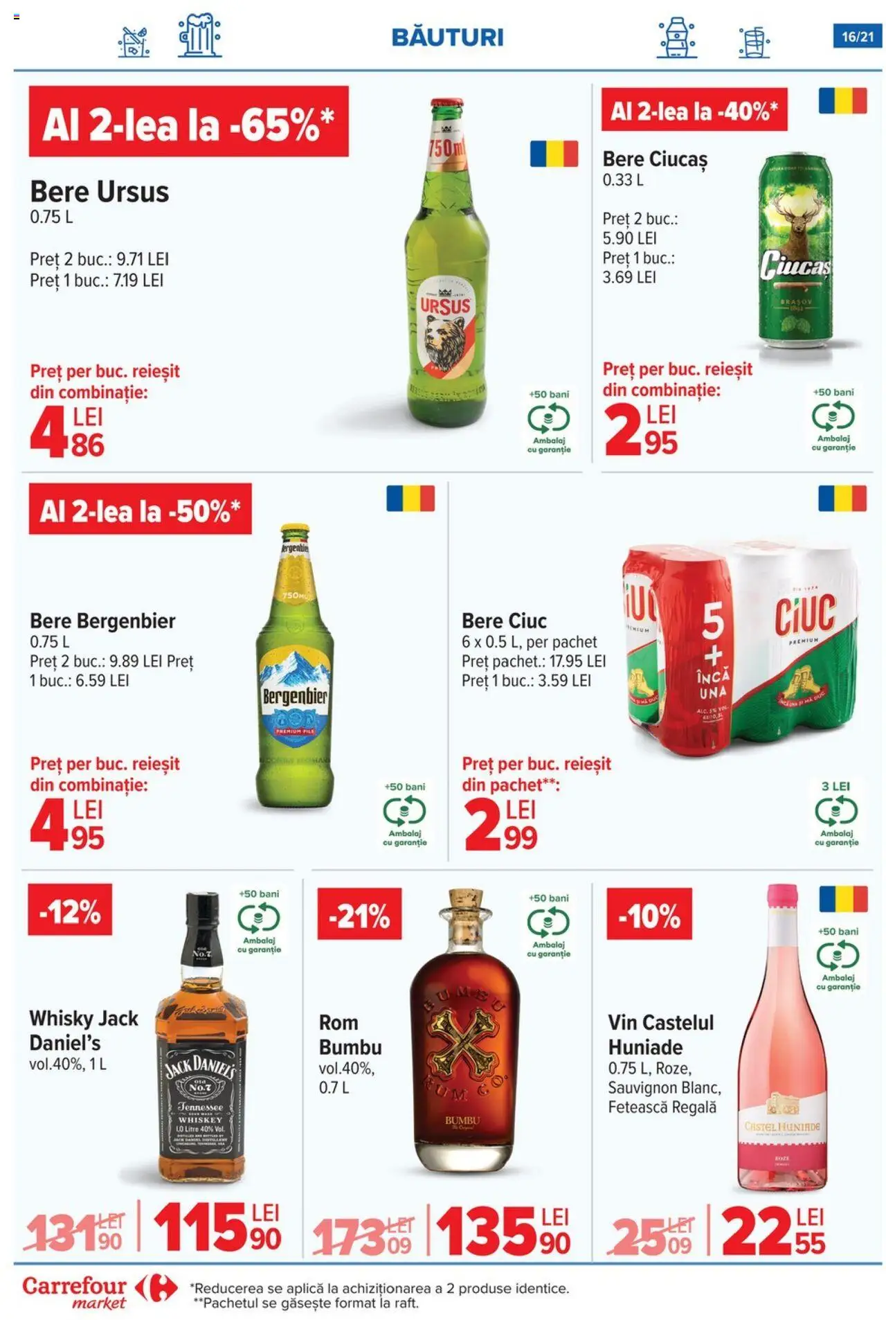 Catalog Carrefour 25 - 30 Iunie 2025 | Pagina 16 | Produse: Vin, Bere, Plastik Kulübe, Whiskey