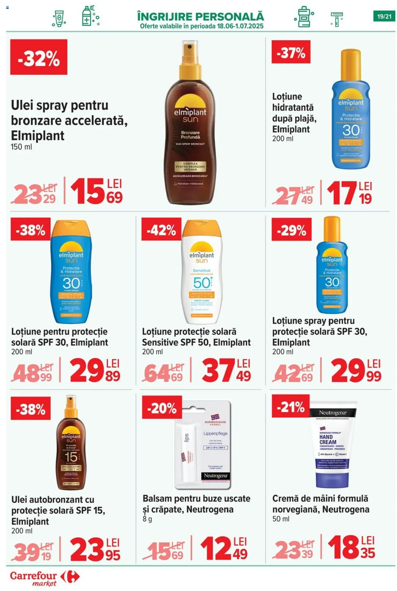 Catalog Carrefour 25 - 30 Iunie 2025 | Pagina 19 | Produse: Balsam, Ulei, Protecție solară, Cremă de mâini