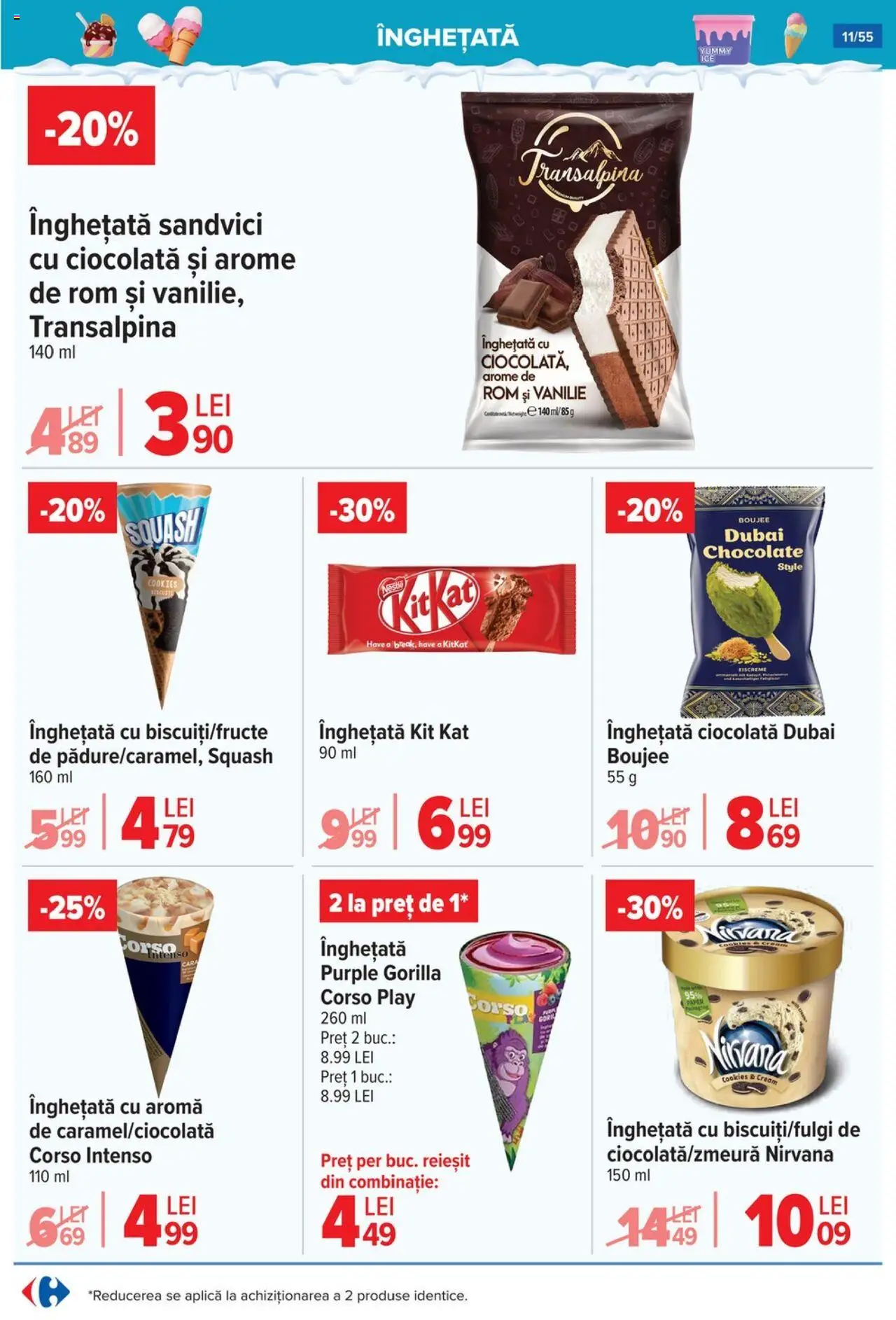 Catalog Carrefour 25 - 30 Iunie 2025 | Pagina 11 | Produse: Delgeç, Ciocolată, Rom, Înghețată
