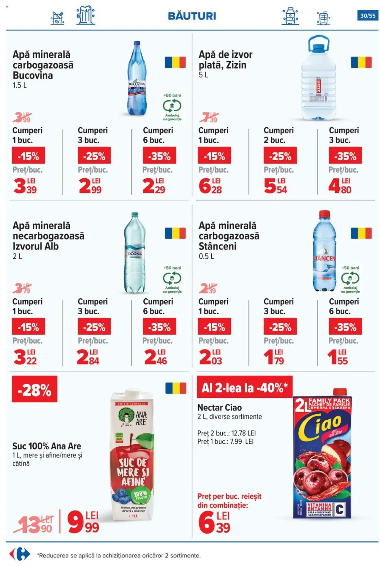 Catalog Carrefour 25 - 30 Iunie 2025 | Pagina 30 | Produse: Yazı tahtası kalemi, Suc, Apă, Fructe