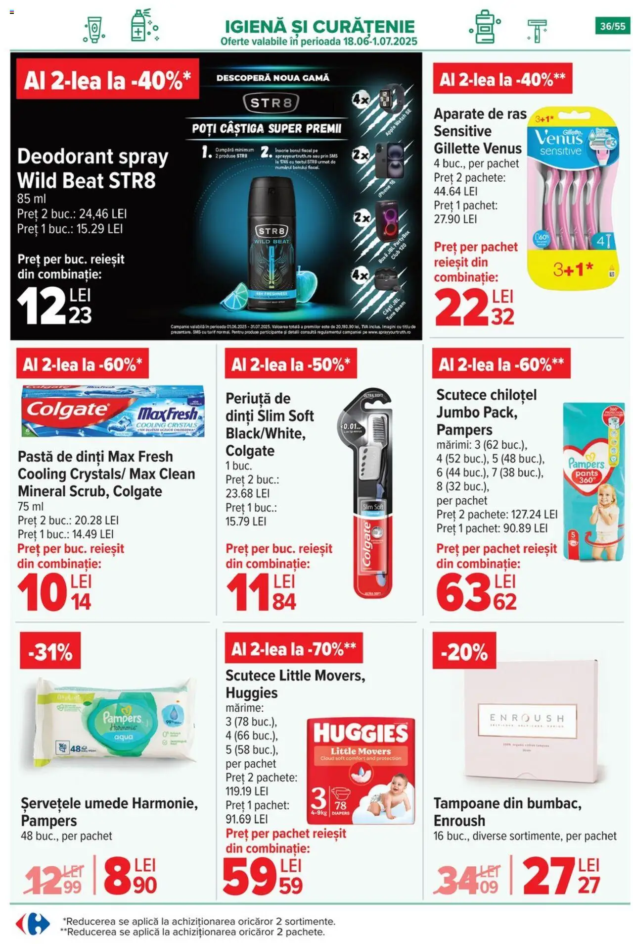 Catalog Carrefour 25 - 30 Iunie 2025 | Pagina 36 | Produse: Apple, Deodorant, Pastă de dinți, Scutece