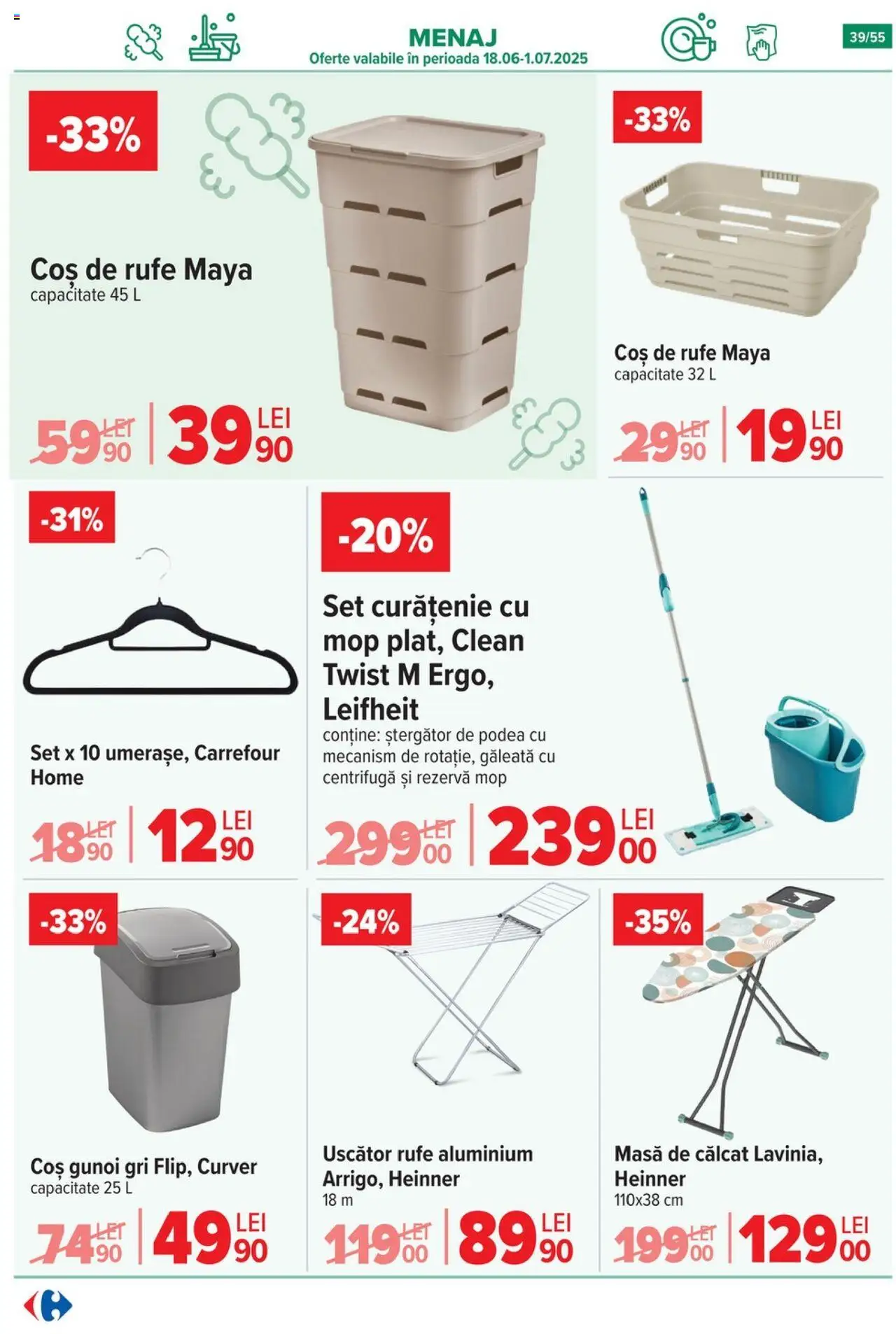 Catalog Carrefour 25 - 30 Iunie 2025 | Pagina 39 | Produse: Pomelo, Uscător, Mop, Coș De Rufe