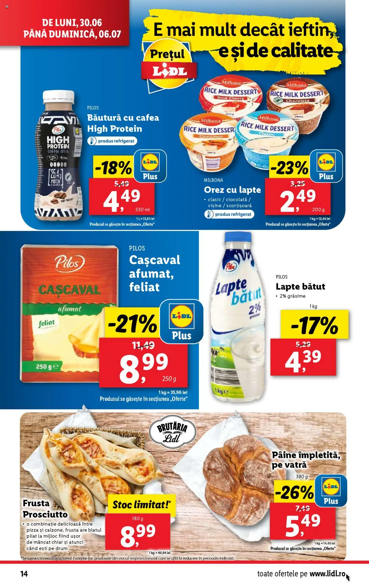 Catalog LIDL 30 Iunie - 5 Iulie 2025 | Pagina 14 | Produse: Lapte, Cafea, Pizza, Orez
