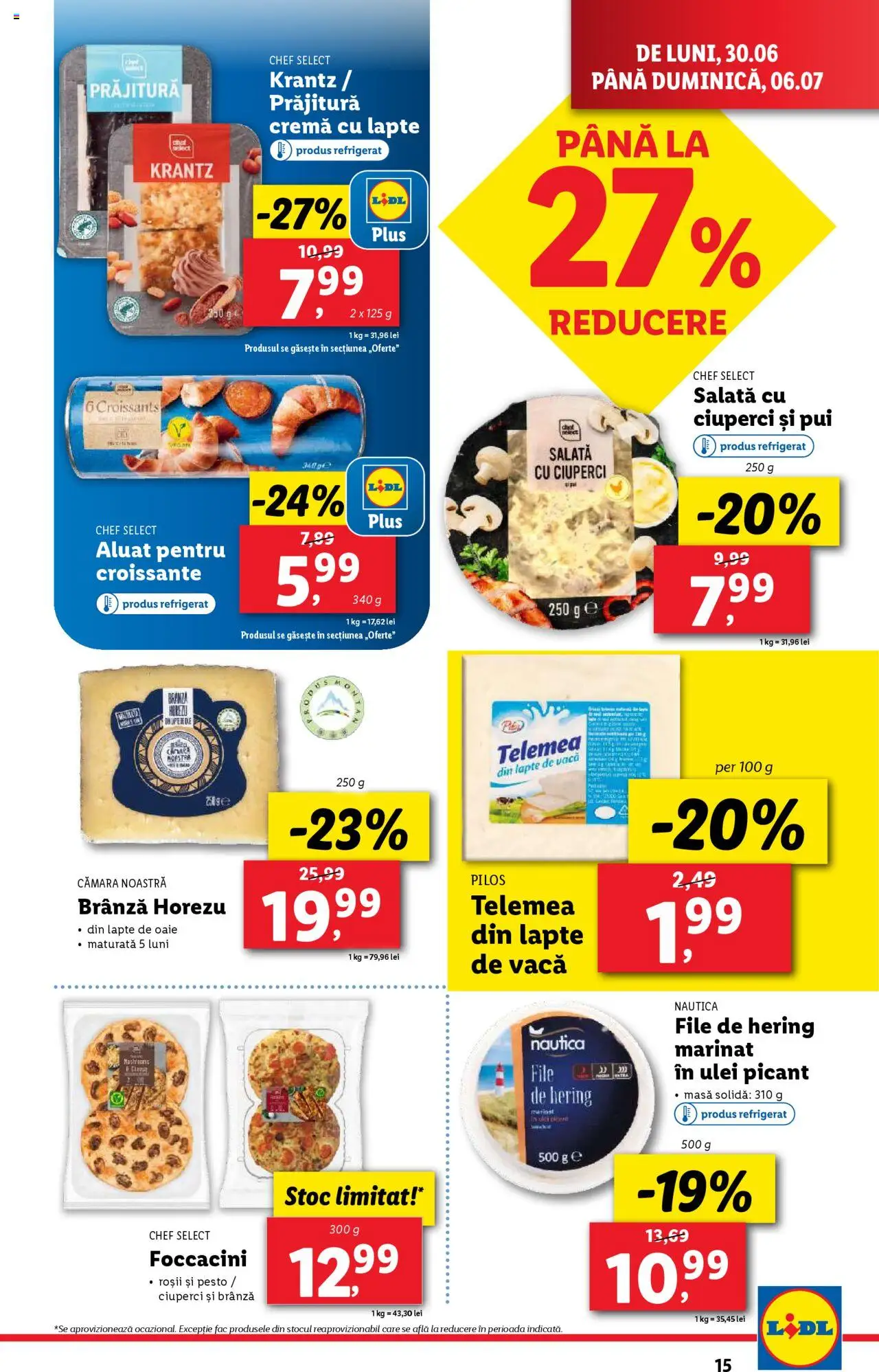 Catalog LIDL 30 Iunie - 5 Iulie 2025 | Pagina 15 | Produse: Toplar, Ciuperci, Lapte, Brânză