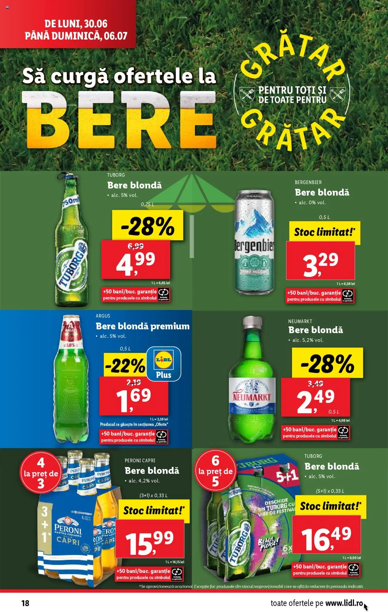 Catalog LIDL 30 Iunie - 5 Iulie 2025 | Pagina 18 | Produse: Bere, Plastik Kulübe