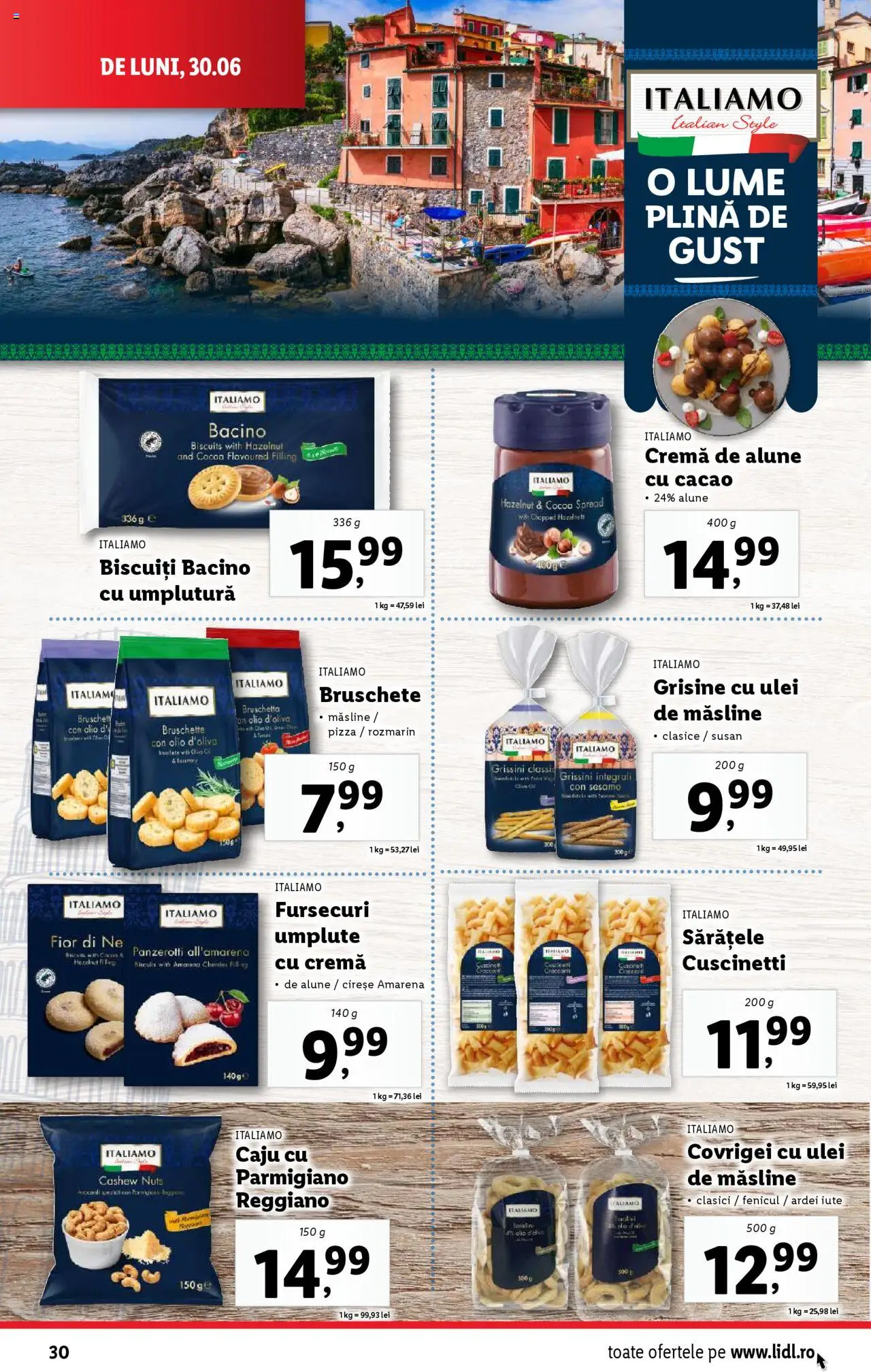 Catalog LIDL 30 Iunie - 5 Iulie 2025 | Pagina 30 | Produse: Alune, Cacao, Biscuiți, Cireșe