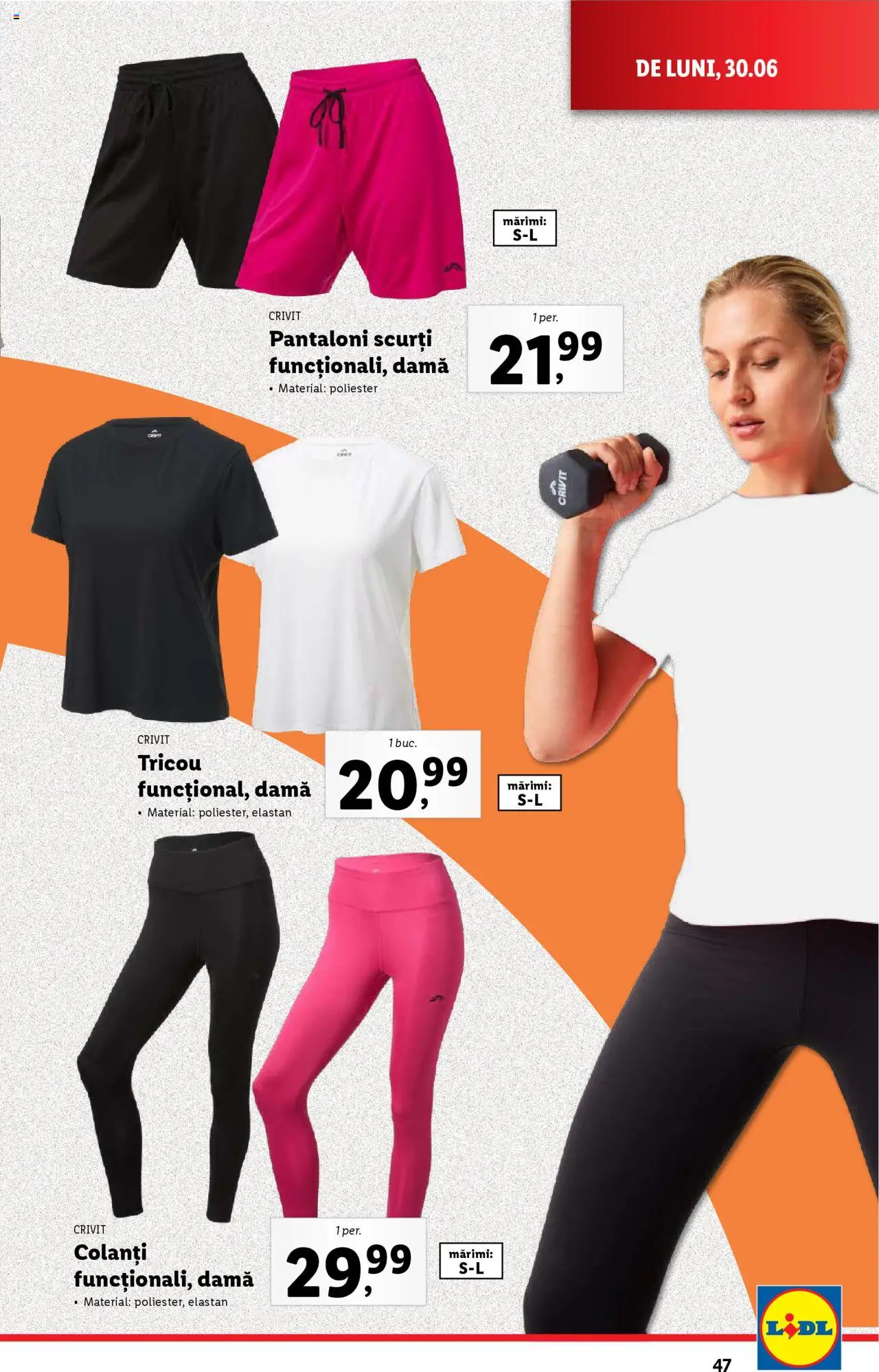 Catalog LIDL 30 Iunie - 5 Iulie 2025 | Pagina 47 | Produse: Tricou, Pantaloni, Pantaloni scurți, Colanți