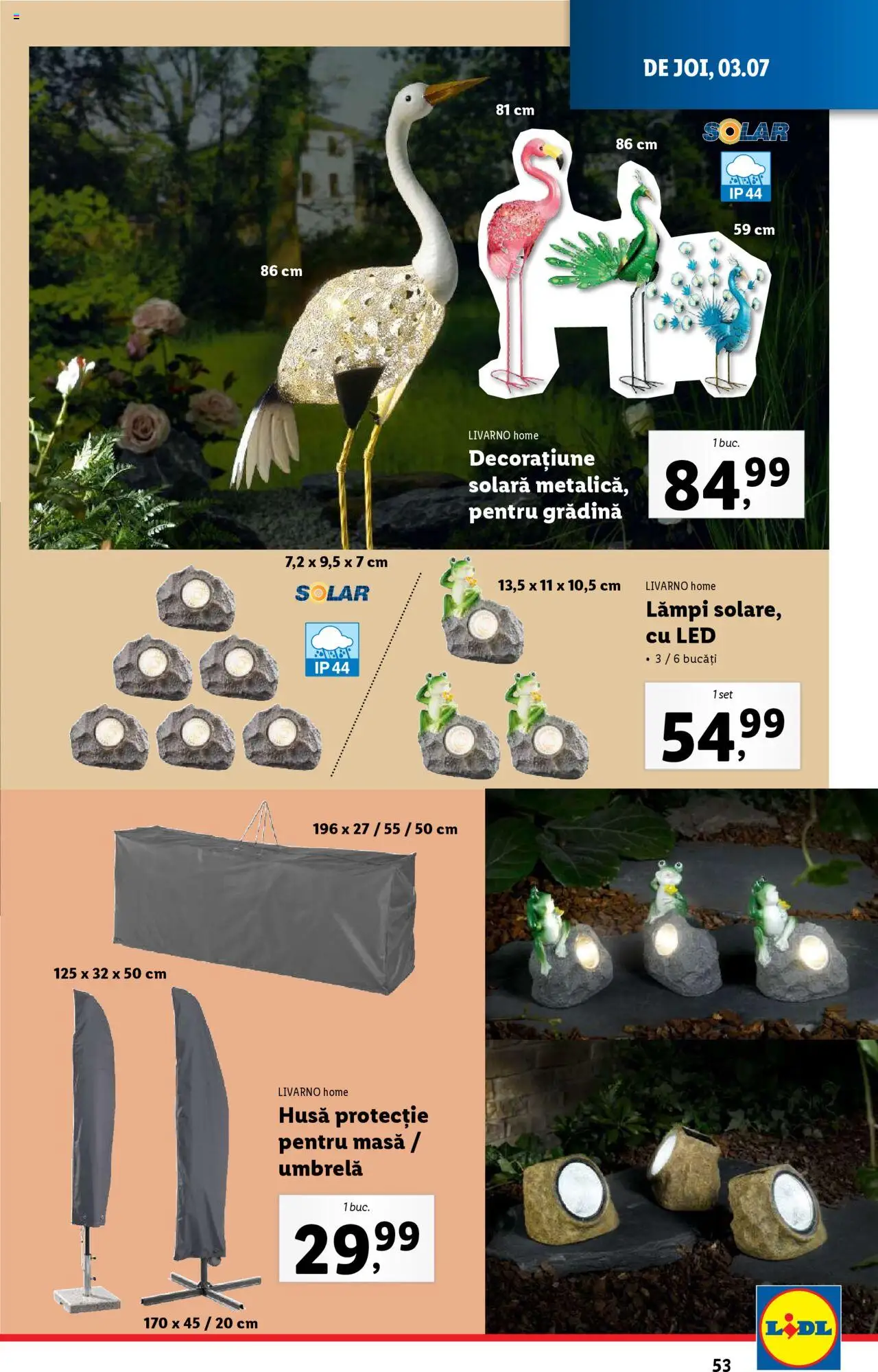 Catalog LIDL 30 Iunie - 5 Iulie 2025 | Pagina 53 | Produse: Umbrelă, Masă, Babak