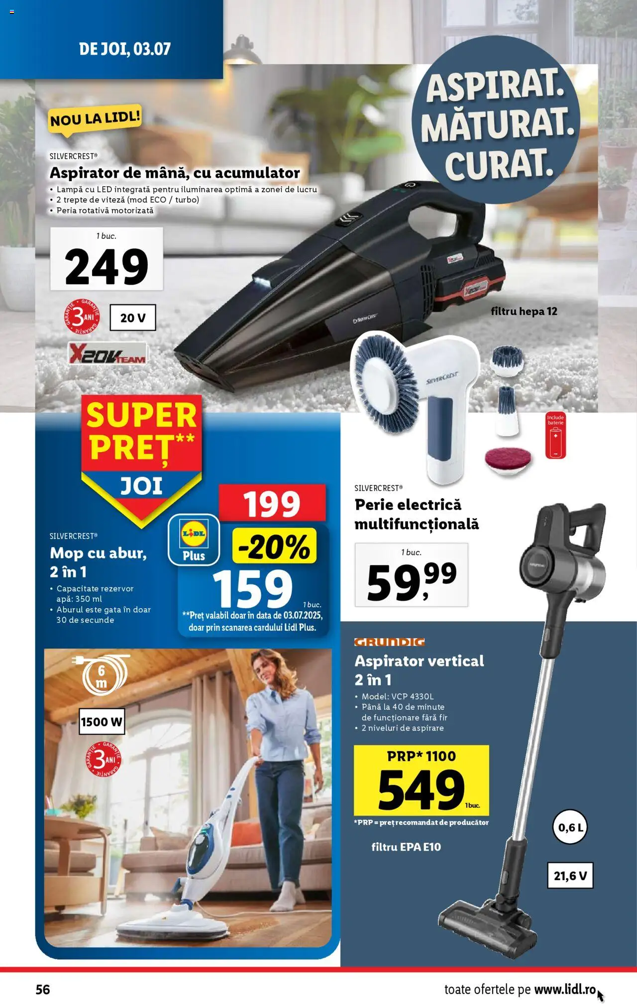 Catalog LIDL 30 Iunie - 5 Iulie 2025 | Pagina 56 | Produse: Aspirator, Mop, Babak, Baterie