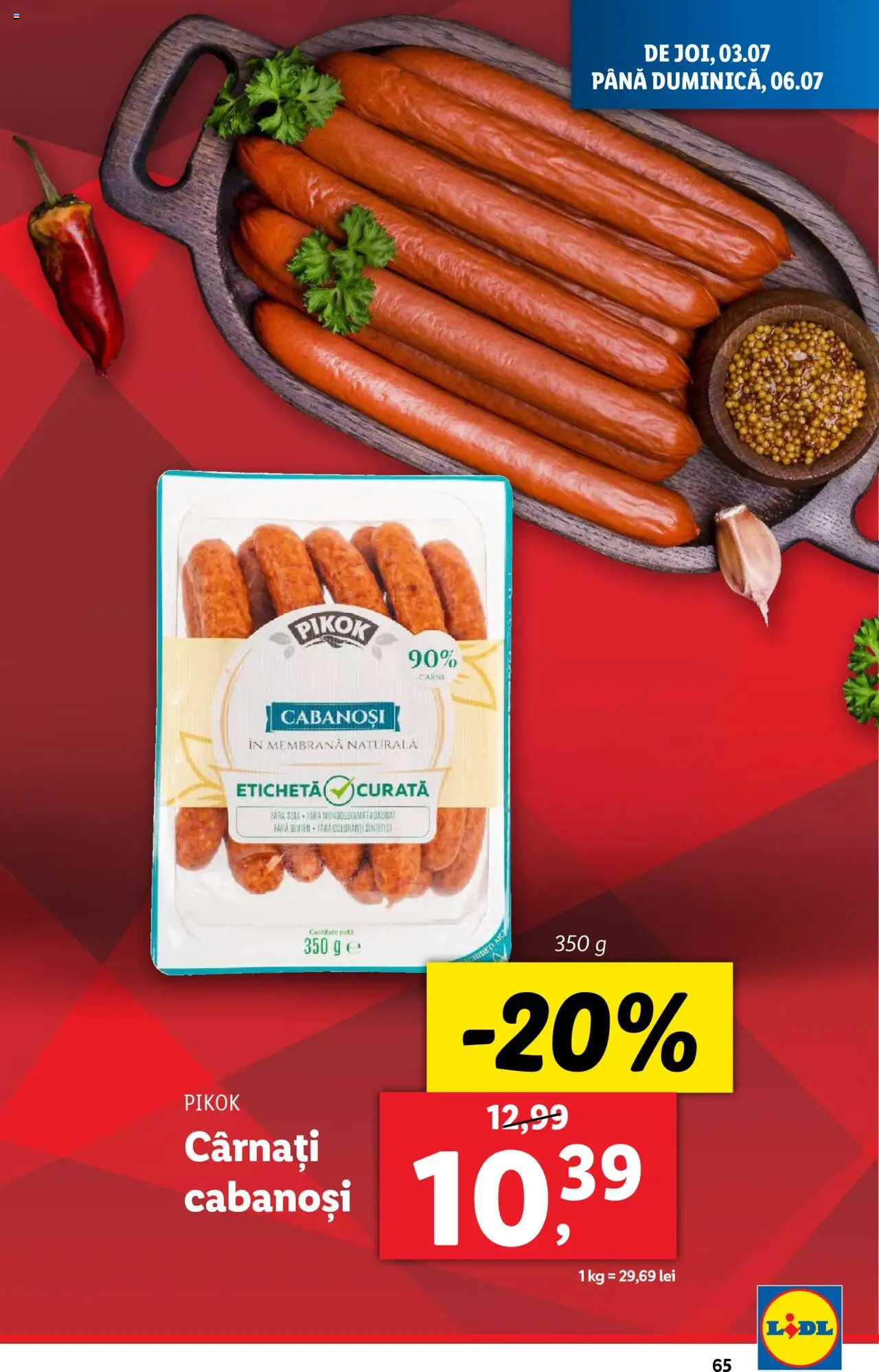 Catalog LIDL 30 Iunie - 5 Iulie 2025 | Pagina 65 | Produse: Cârnați