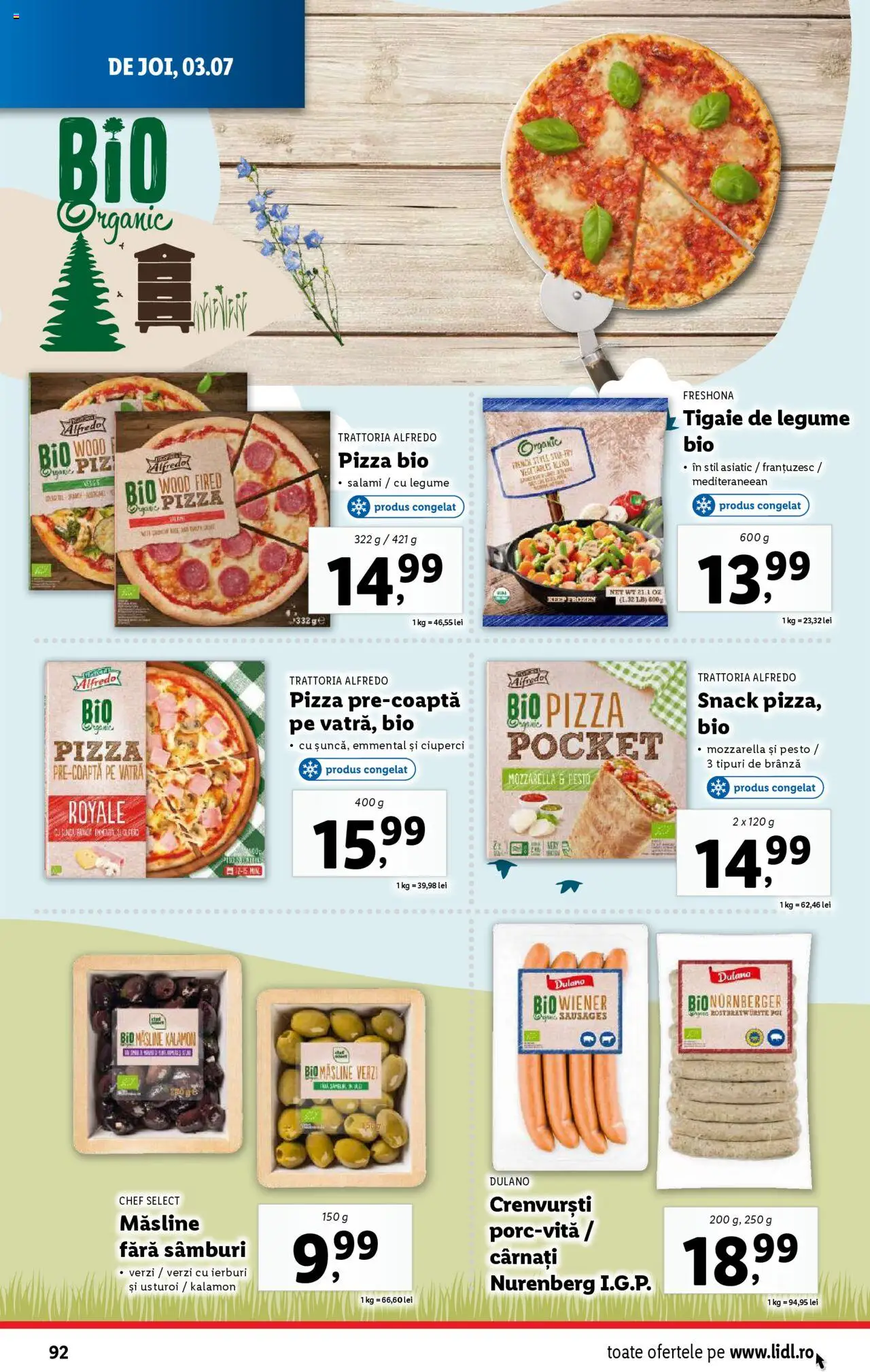 Catalog LIDL 30 Iunie - 5 Iulie 2025 | Pagina 92 | Produse: Măsline, Pizza, Legume, Cârnați