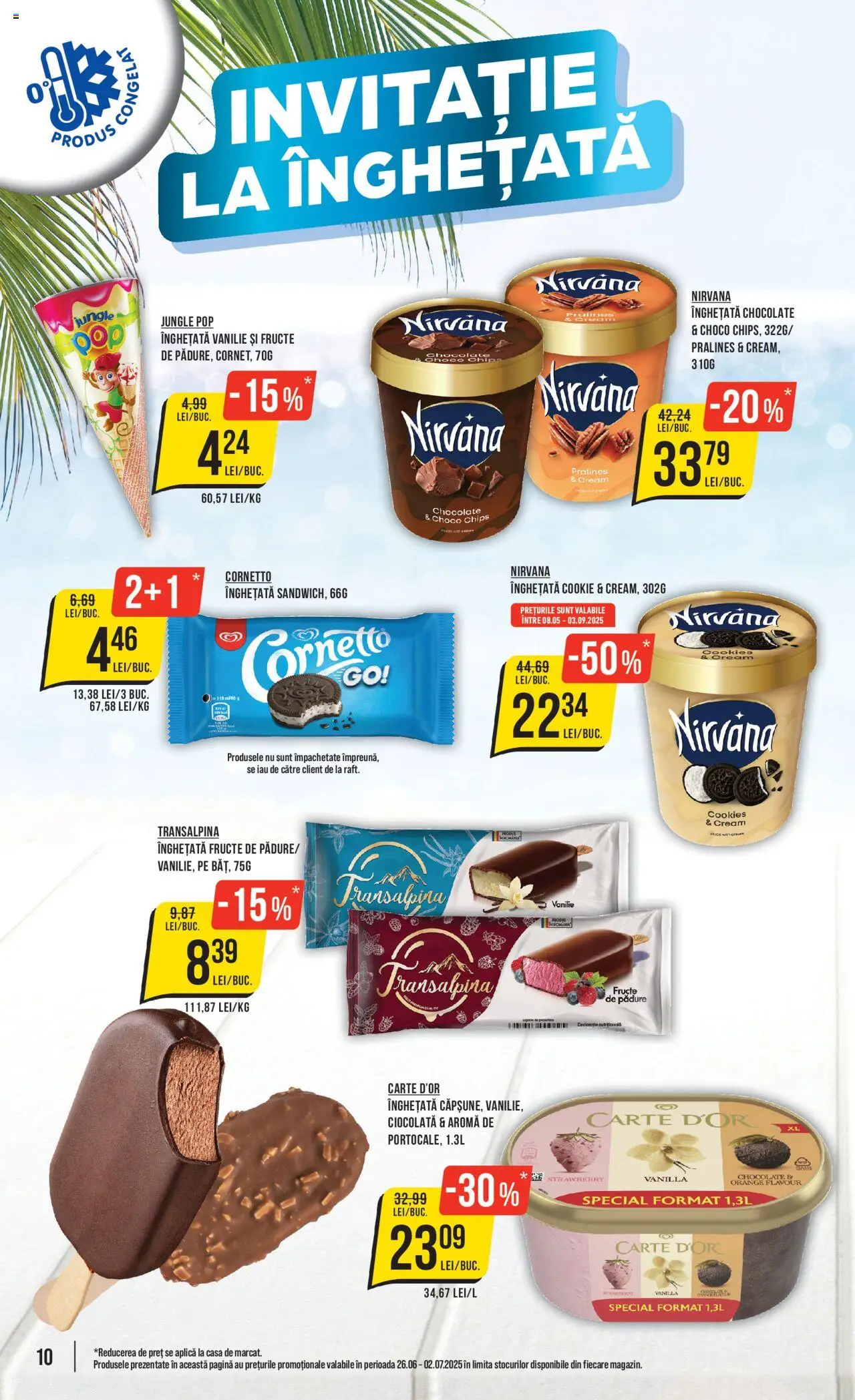 Catalog Mega Image 26 Iunie - 1 Iulie 2025 | Pagina 10 | Produse: Duș, Ciocolată, Înghețată, Fructe