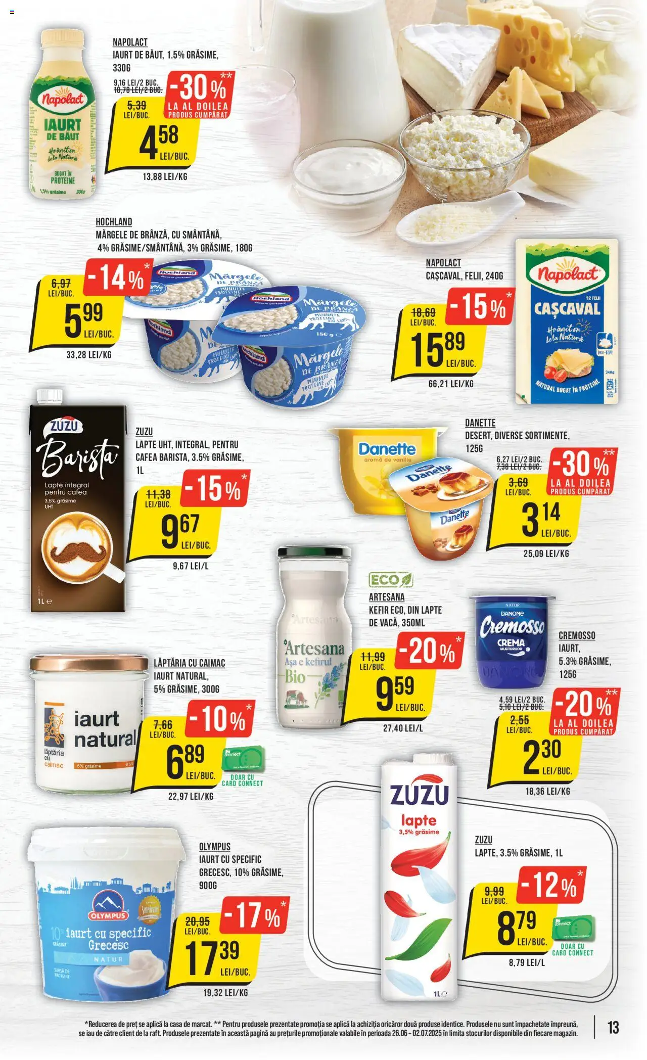 Catalog Mega Image 26 Iunie - 1 Iulie 2025 | Pagina 13 | Produse: Masaüstü kılıfı, Cașcaval, Lapte, Cremă