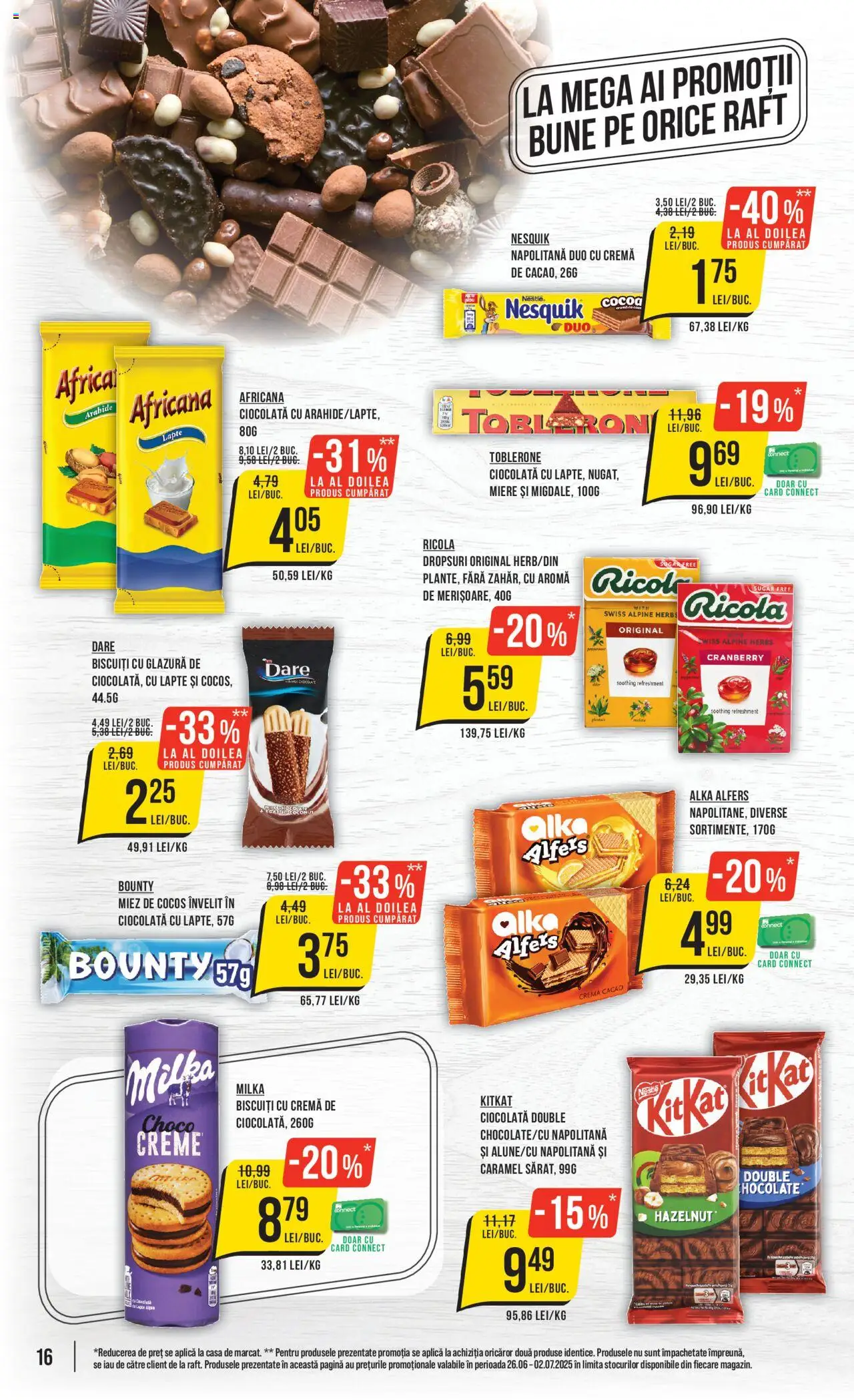 Catalog Mega Image 26 Iunie - 1 Iulie 2025 | Pagina 16 | Produse: Lapte, Cremă, Cacao, Biscuiți