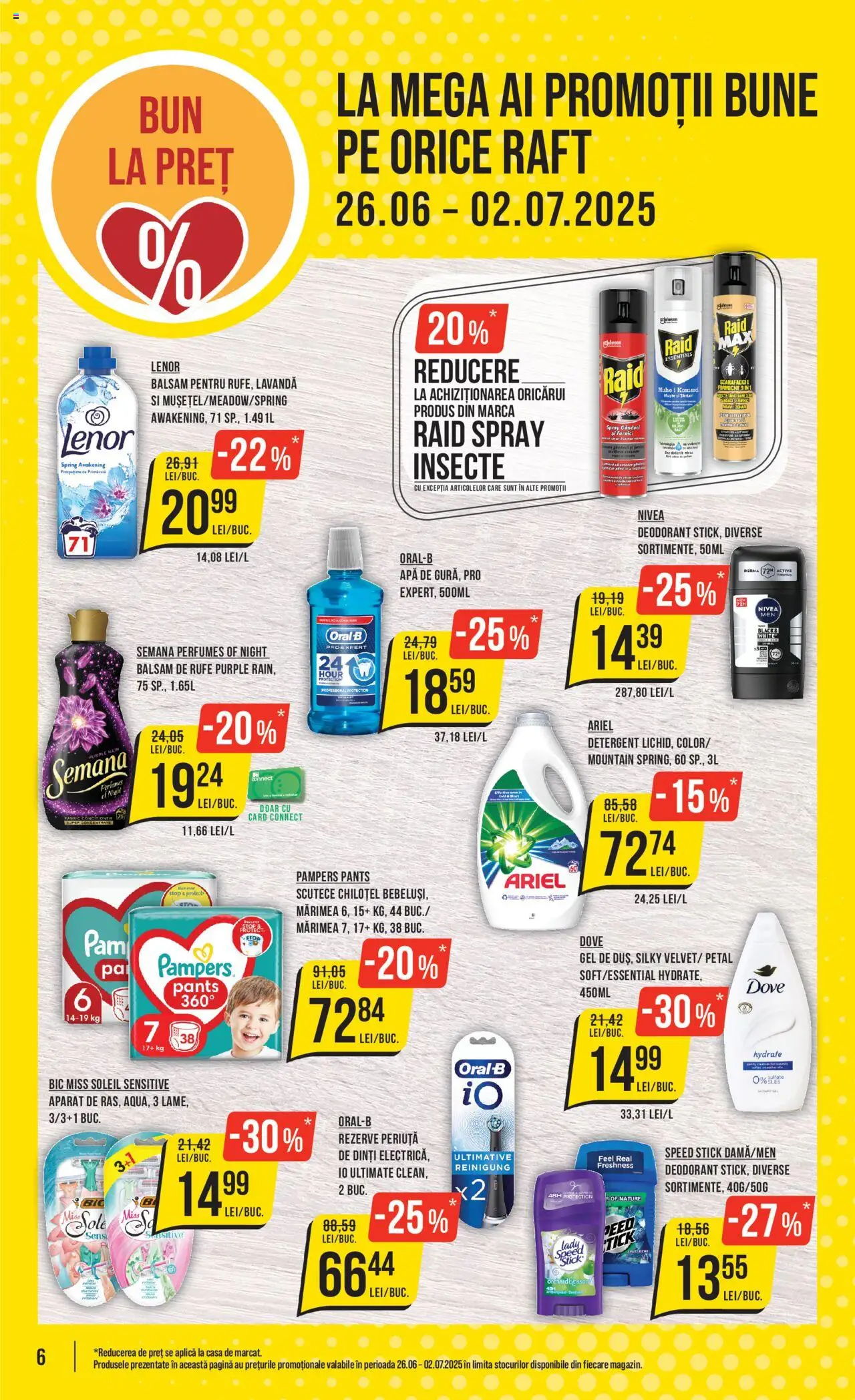 Catalog Mega Image 26 Iunie - 1 Iulie 2025 | Pagina 6 | Produse: Balsam, Detergent, Balsam de rufe, Scutece
