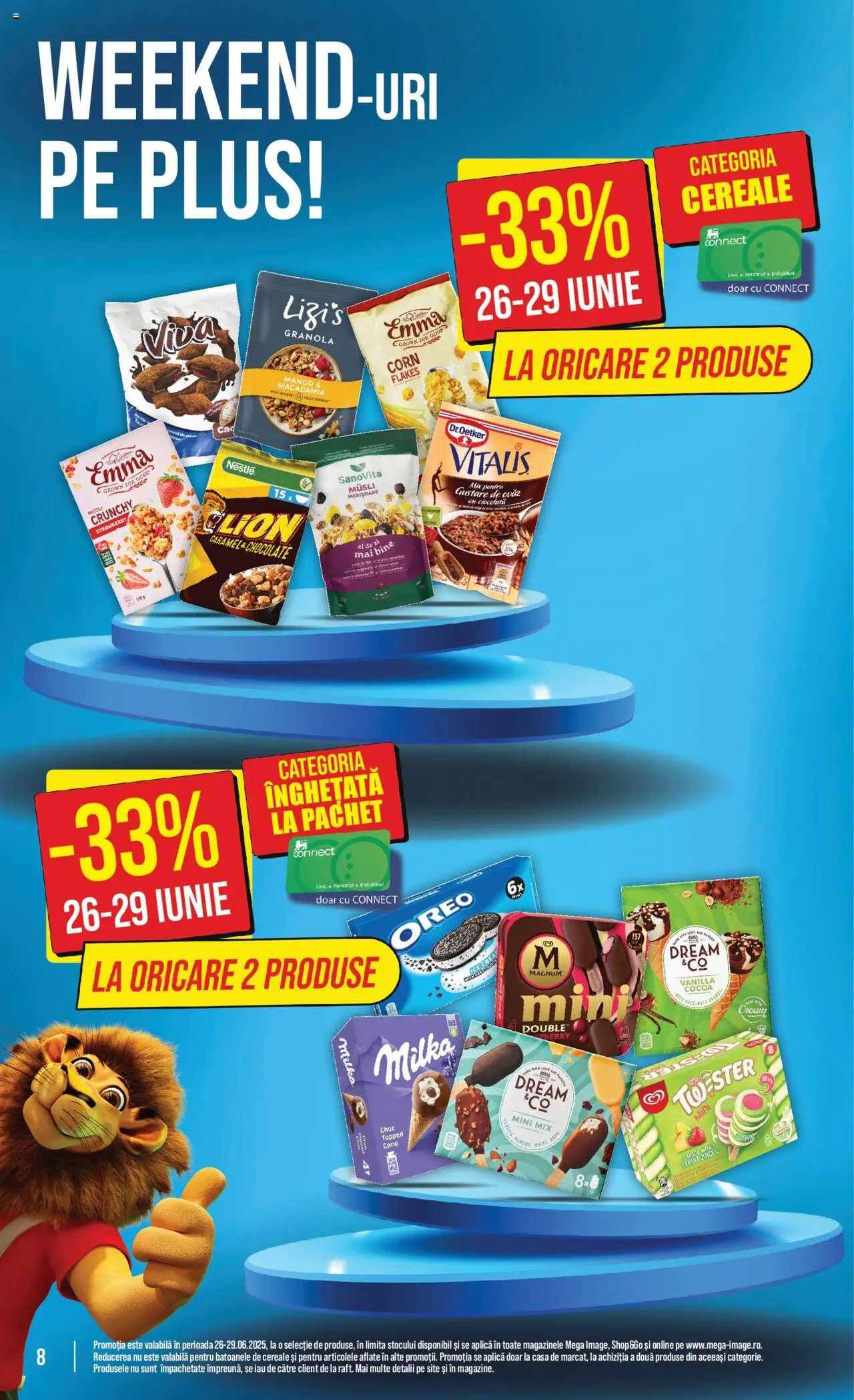 Catalog Mega Image 26 Iunie - 1 Iulie 2025 | Pagina 8 | Produse: Cereale, Înghețată, Çocuk sutyeni, Mango