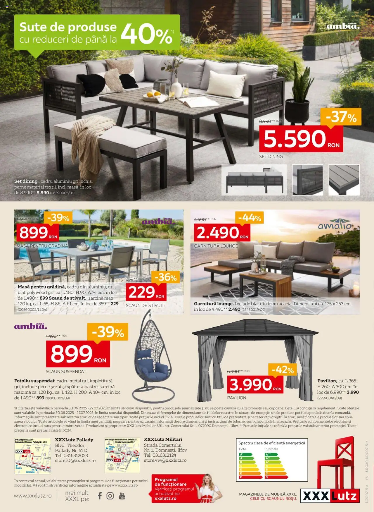 Catalog XXXLutz 30 Iunie - 26 Iulie 2025 | Pagina 16 | Produse: Fotoliu, Masă, Scaun, Pavilion
