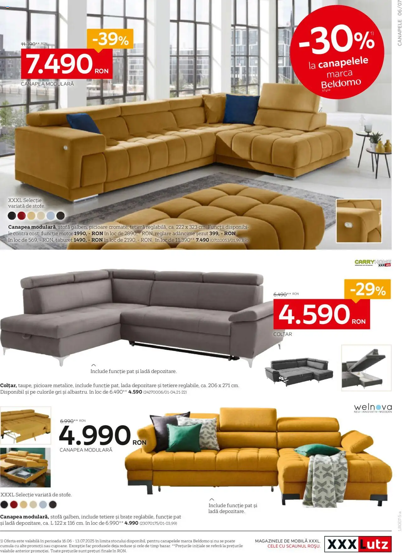 Catalog XXXLutz 30 Iunie - 26 Iulie 2025 | Pagina 7 | Produse: Delgeç, Pat, Canapea, Colțar
