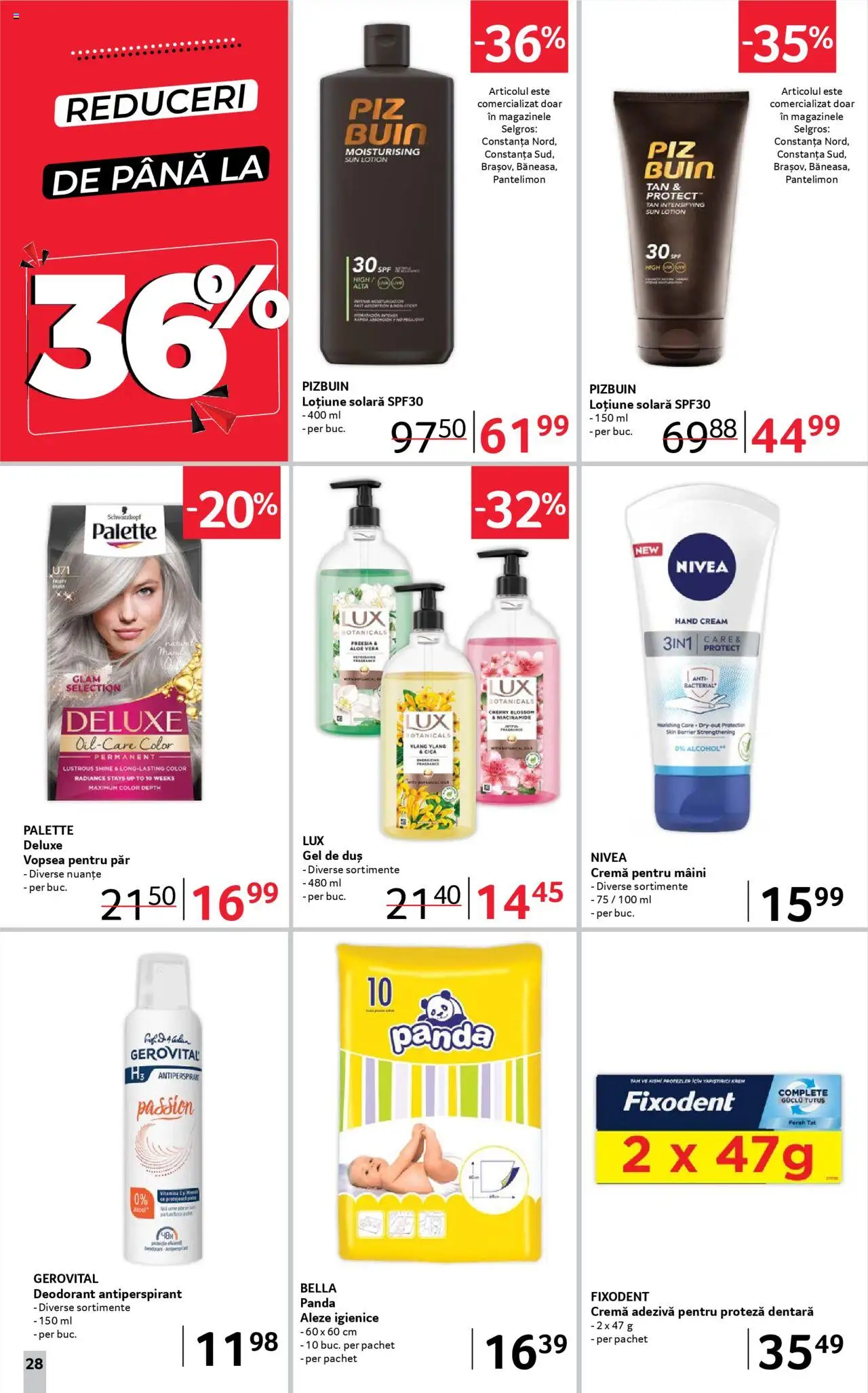Catalog Selgros 27 Iunie - 9 Iulie 2025 | Pagina 28 | Produse: Aloe vera, Duș, Cremă, Antiperspirant