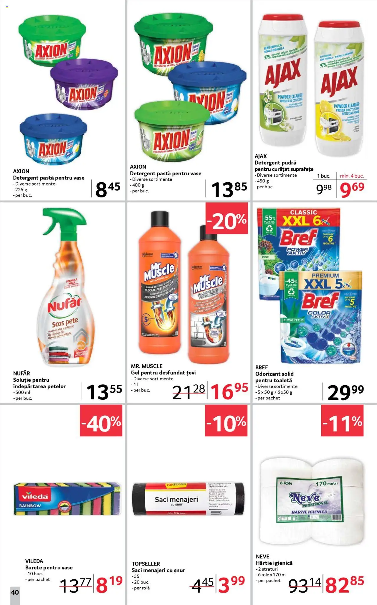 Catalog Selgros 27 Iunie - 9 Iulie 2025 | Pagina 40 | Produse: Saci menajeri, Role, Detergent, Îndepărtarea petelor